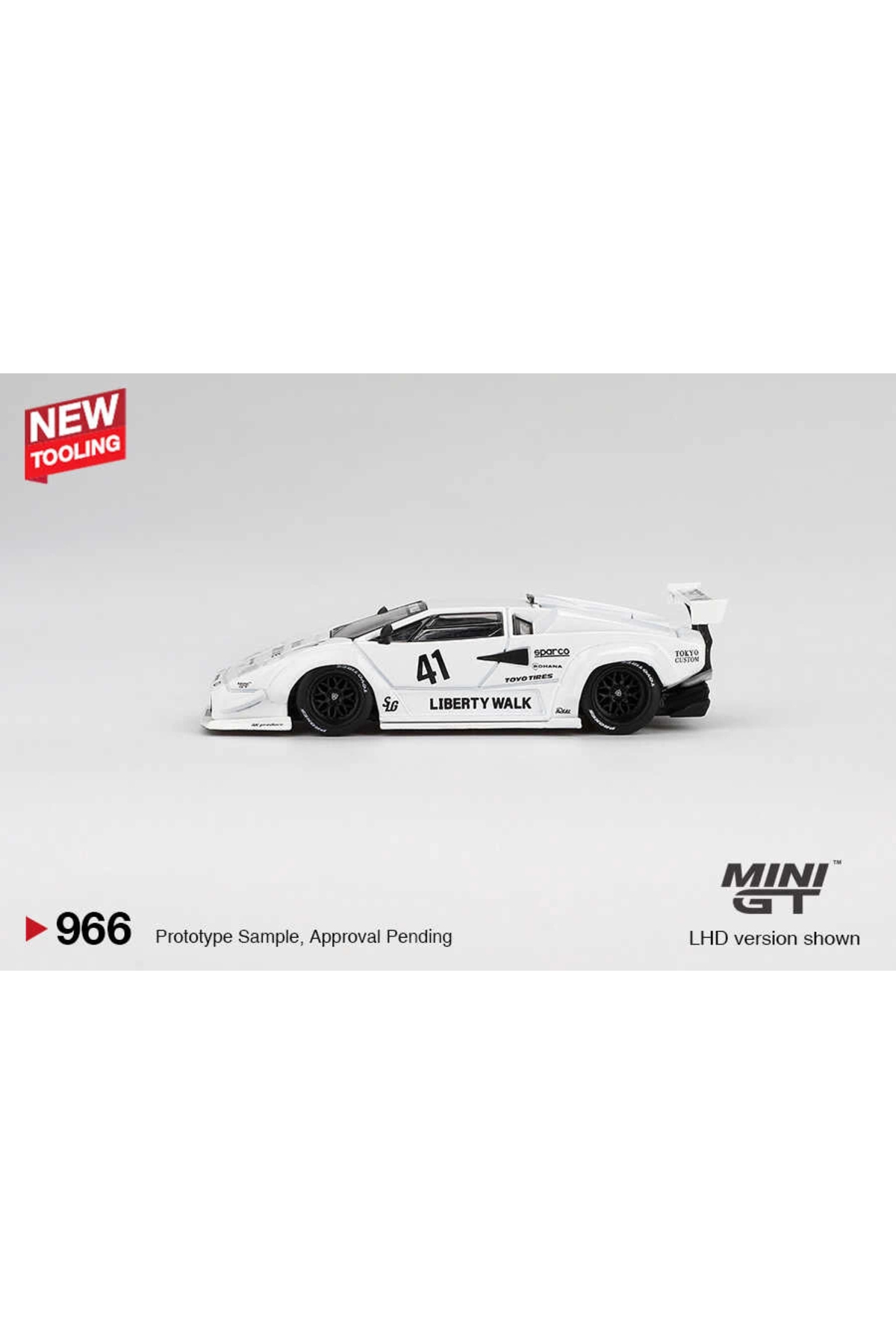 mini gt MGT00966 1/64 Lamborghini Countach LB-WORKS White 2024 Tokyo Auto Salon fotoğrafı 4 (önizleme)