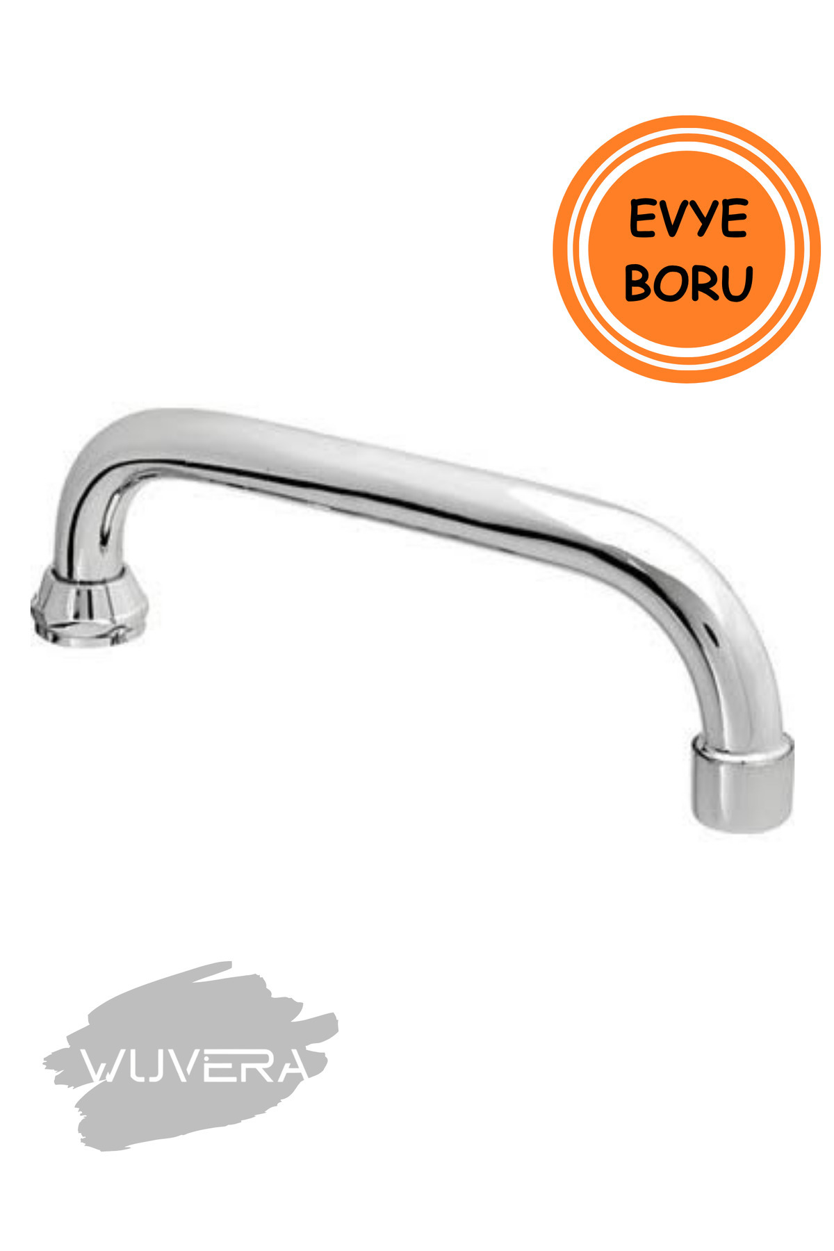 WUVERA Klasik Evye Borusu – Parlak Kromlu Dayanıklı Montaj Parçası