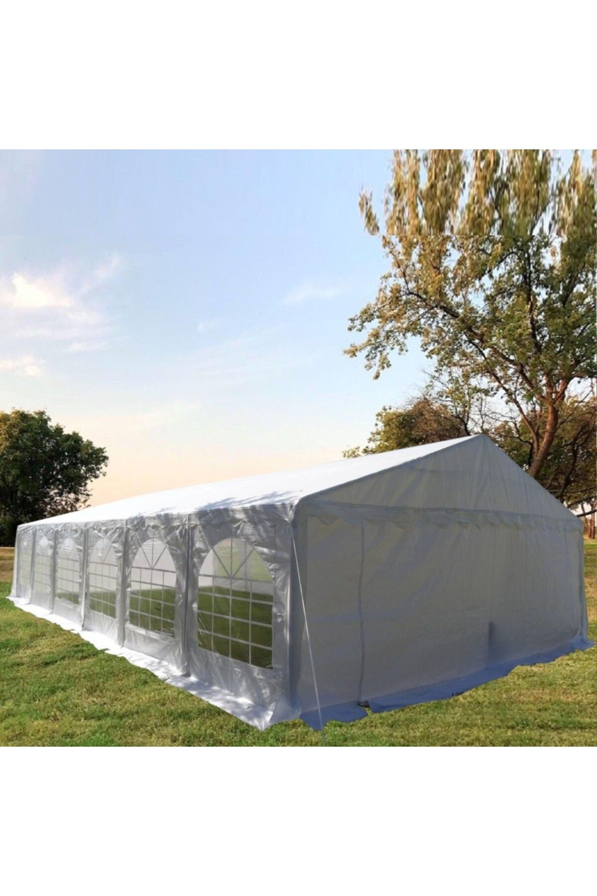 PROCART-Cort evenimente, pavilion 12x6x3,7 m, PVC ignifug, suprafață 72 mp, 12 ferestre 11