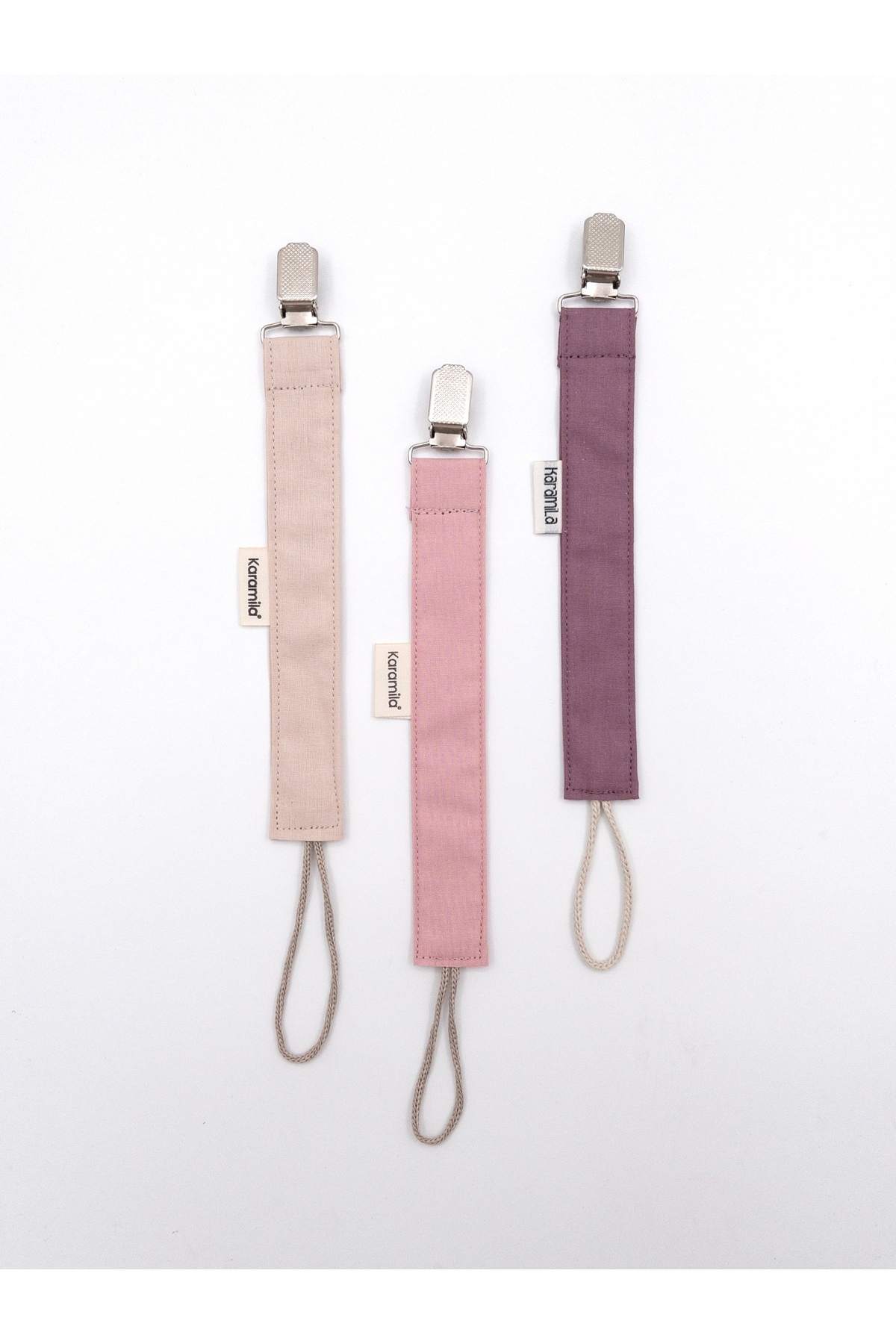 KARAMİLA 3’lü Set Bebek Emzik Askısı - Emzik Zinciri - Emzik Tutacağı PEMBE Tonlar fotoğrafı 3 (önizleme)