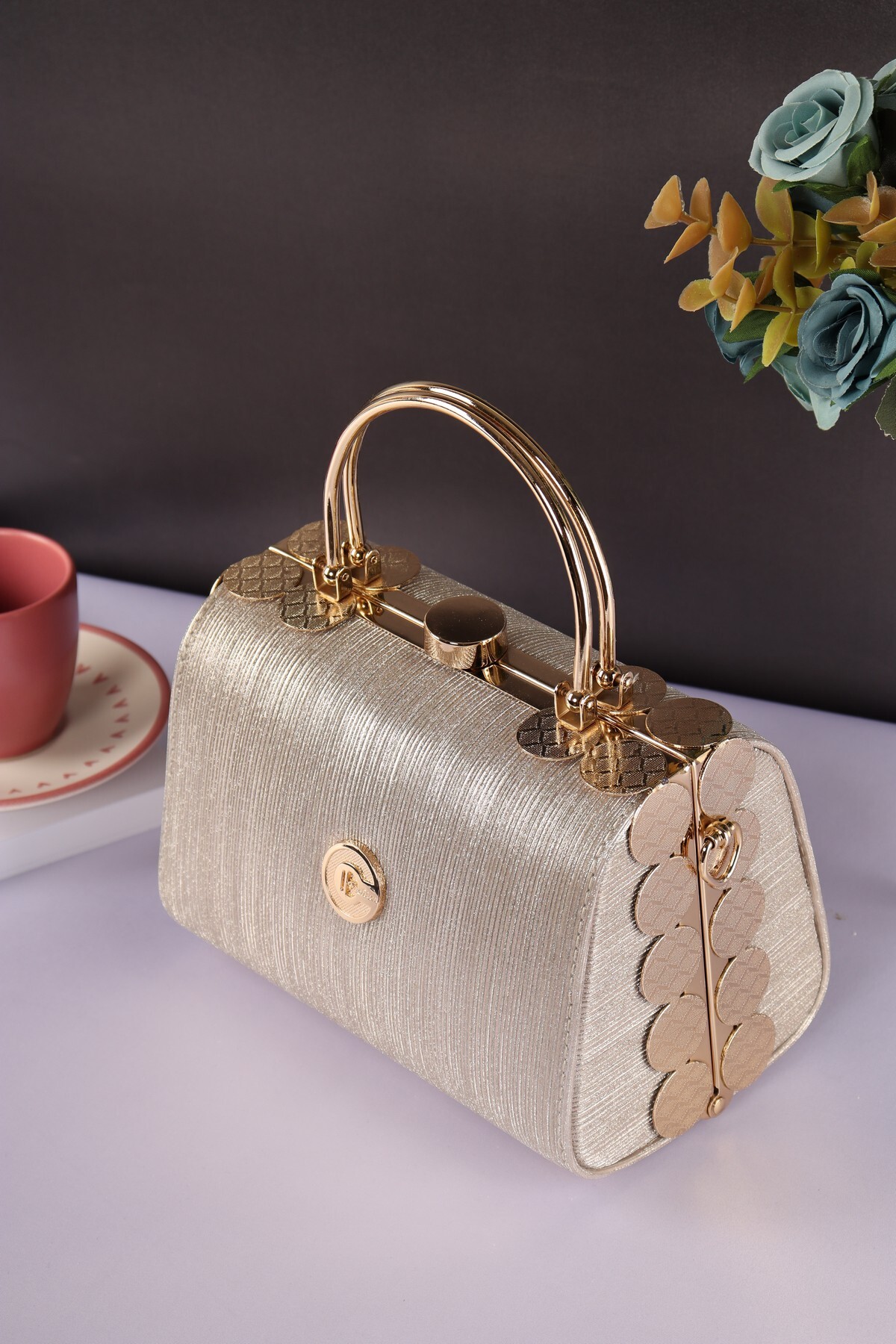 weem bag Elysara EB0170 | Sindirella Çift Metal Saplı Tarz Portföy Çanta görsel 3