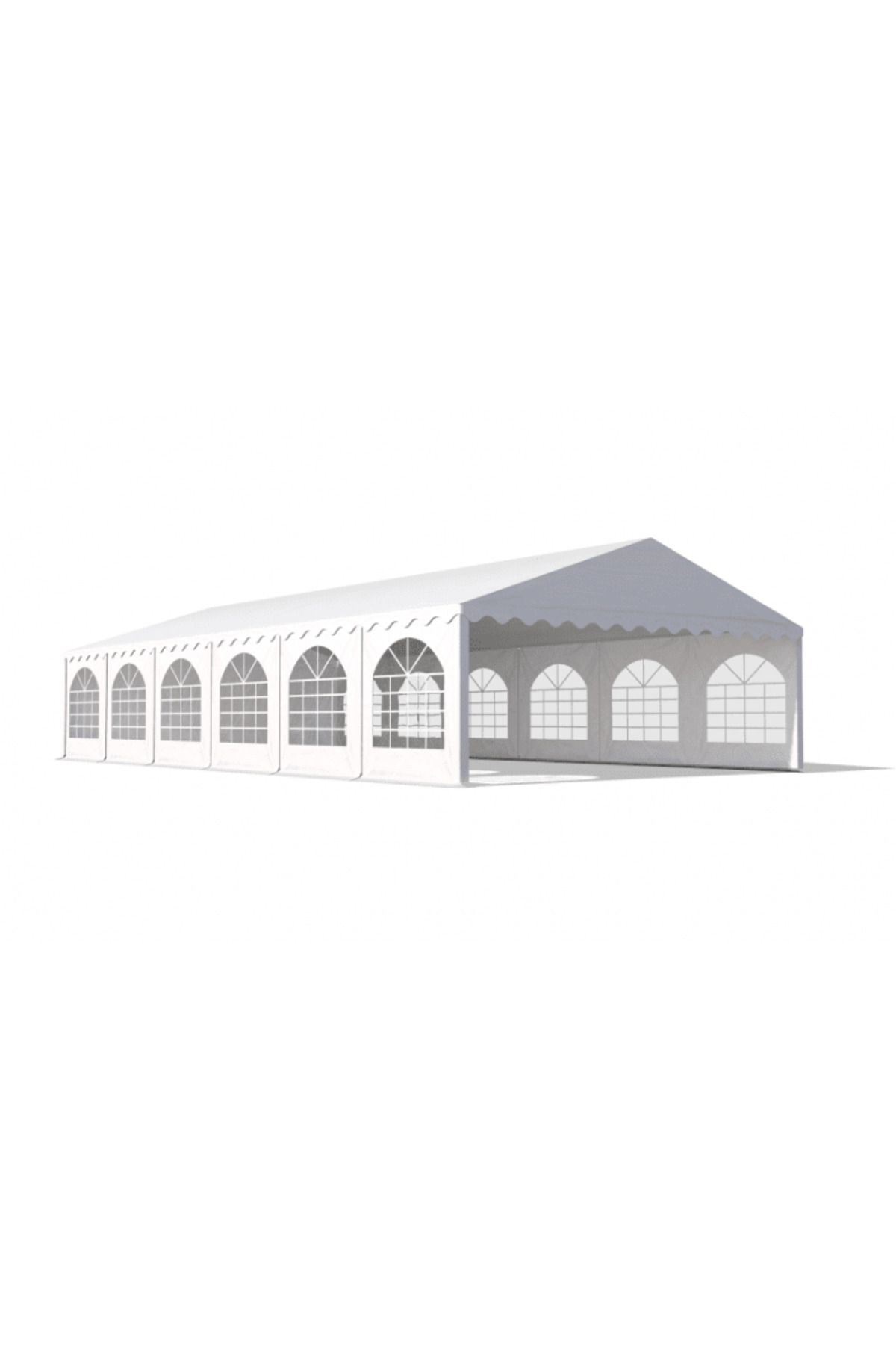 PROCART-Cort evenimente, pavilion 12x6x3,7 m, PVC ignifug, suprafață 72 mp, 12 ferestre 12