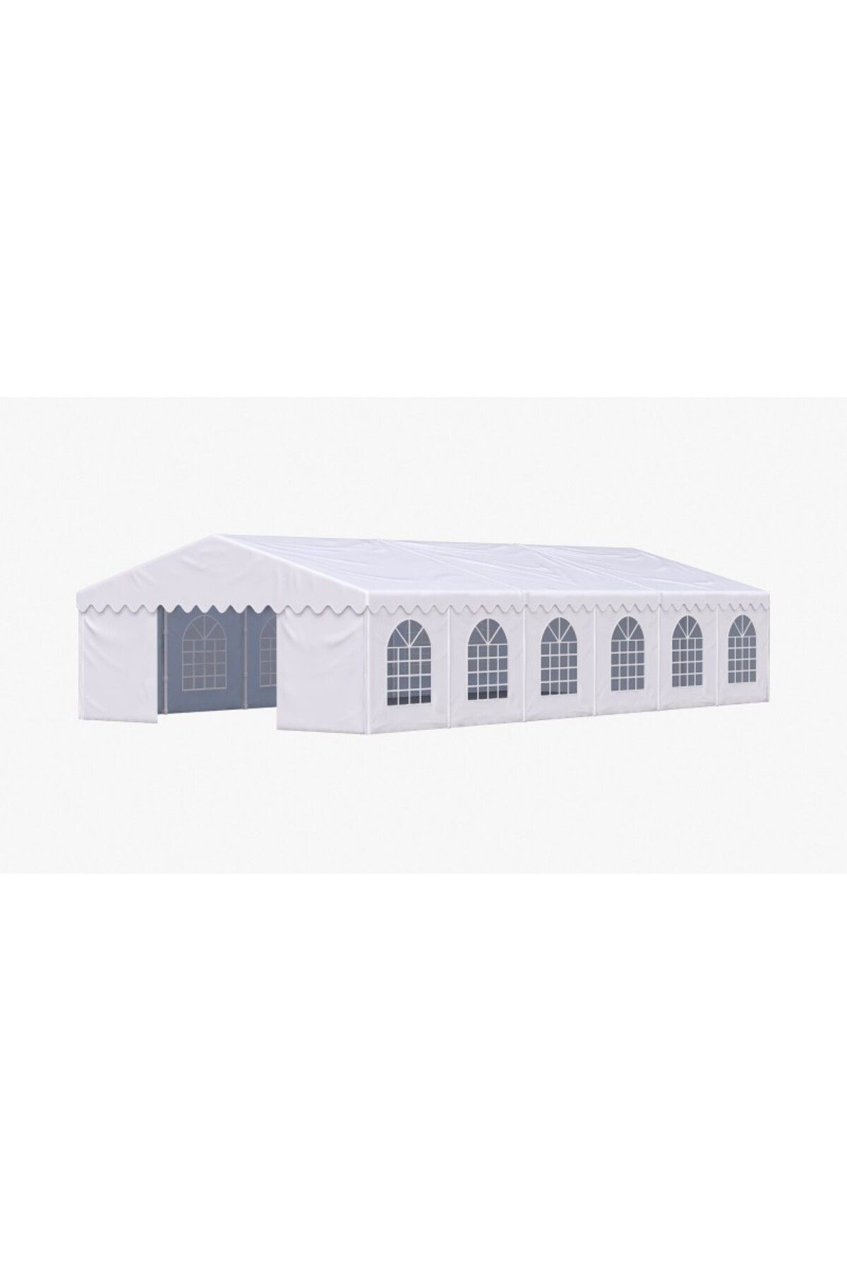 PROCART-Cort evenimente, pavilion 12x6x3,7 m, PVC ignifug, suprafață 72 mp, 12 ferestre 18
