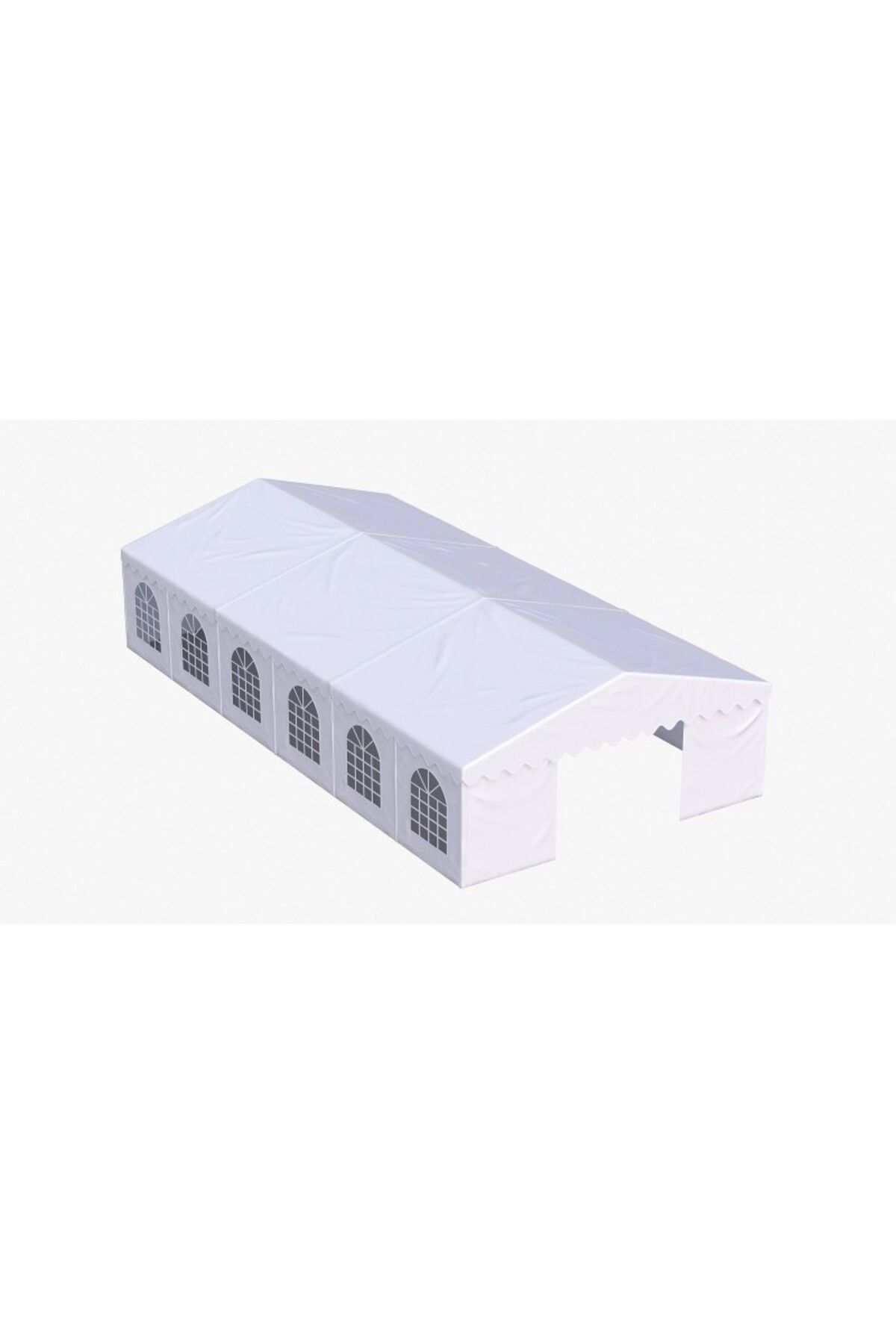 PROCART-Cort evenimente, pavilion 12x6x3,7 m, PVC ignifug, suprafață 72 mp, 12 ferestre 19