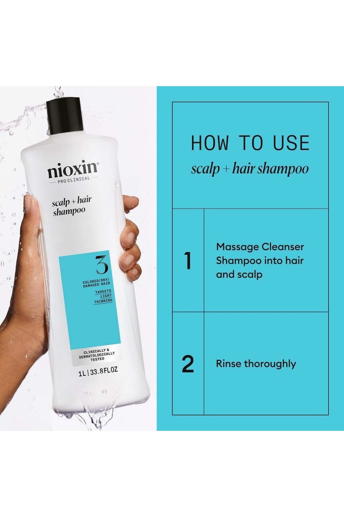 Nioxin-Șampon System 3 pentru păr vopsit, șampon, 300 ml 2