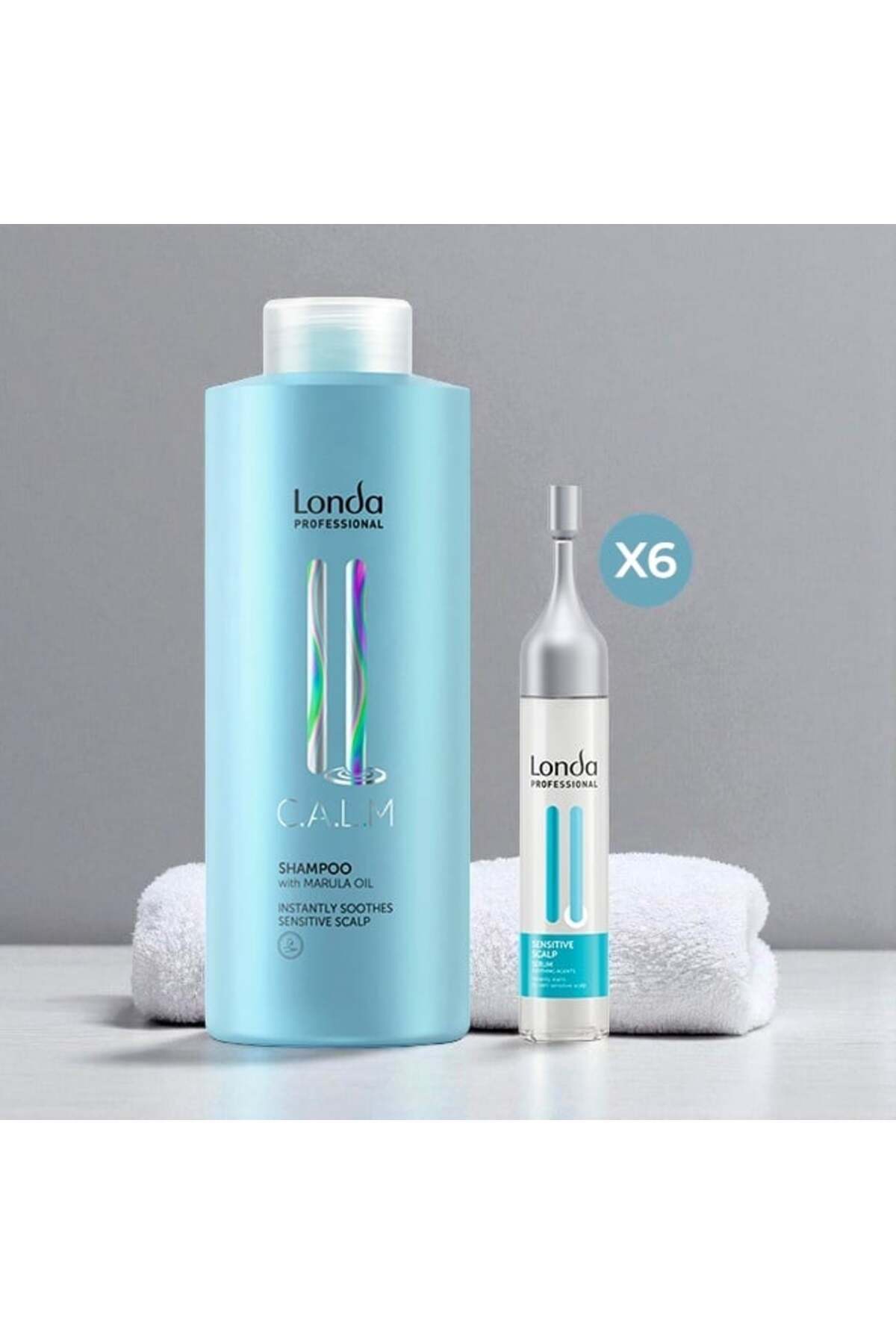 Londa Professional-Calm Set – Shampoo 1000ml + Serum 6x9ml for Sensitive Scalp with Calming Effect 2