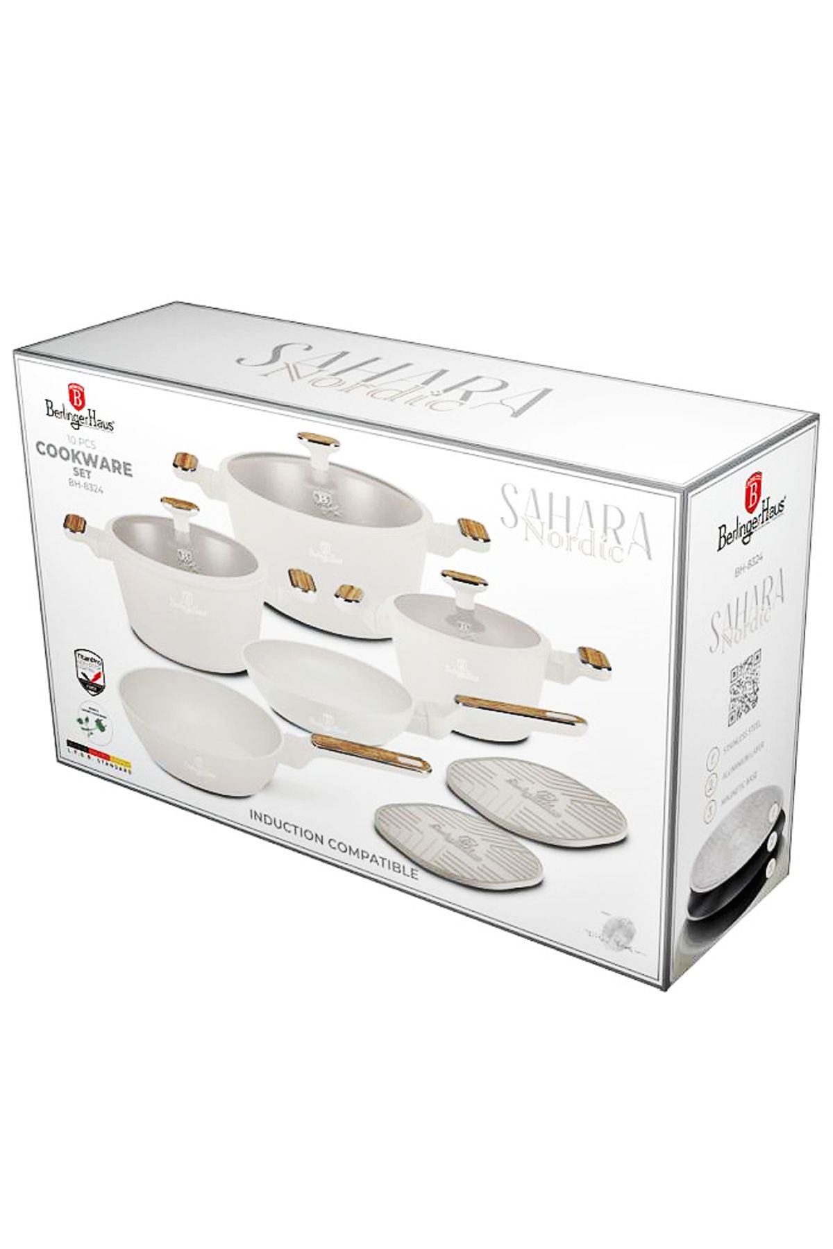 Berlinger Haus-10 Pcs Titanium Cookware Set Nonstick Sahara Nordic Collection Turboinduction All Stoves New 14