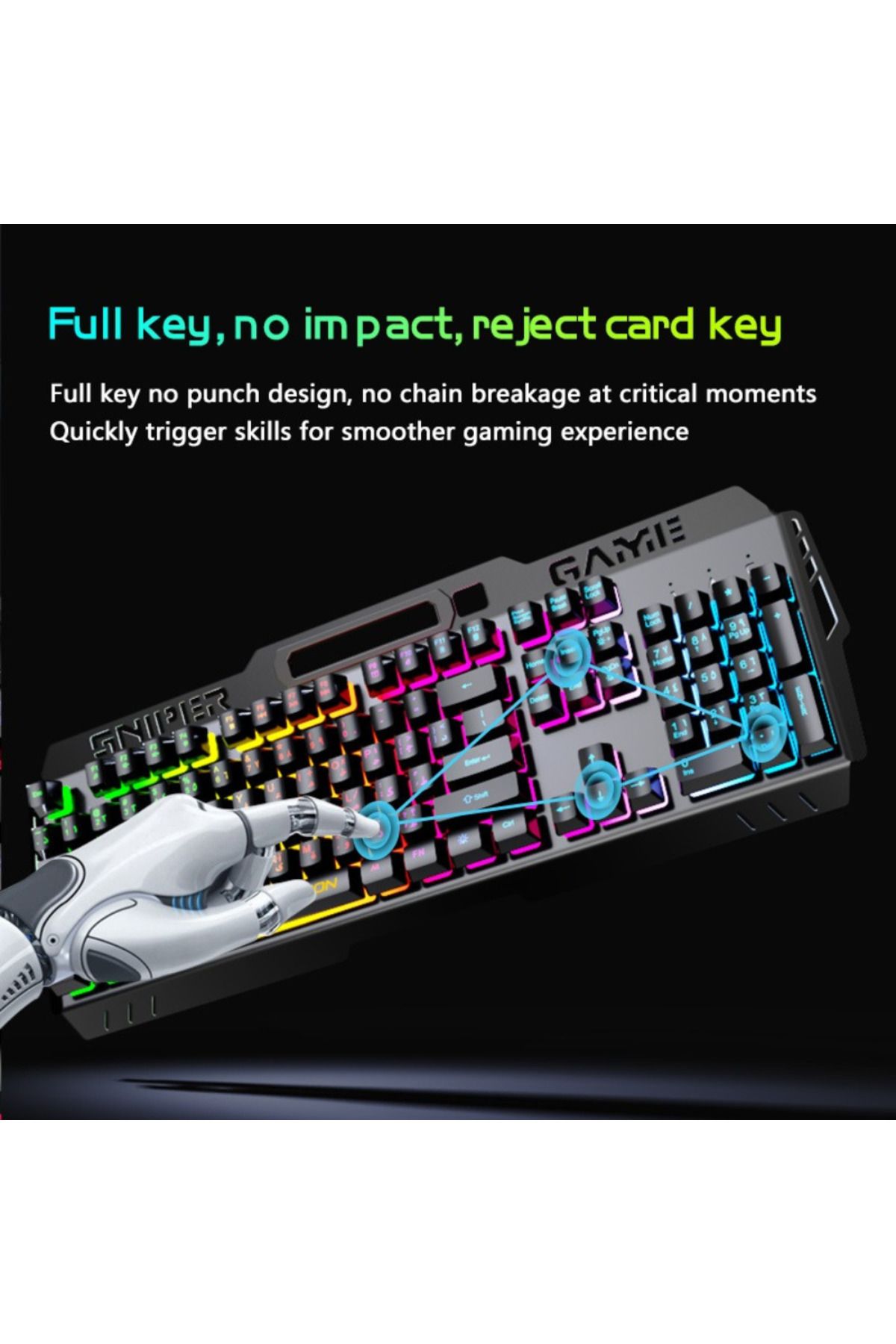 ASA-كيبورد ايرون قيمنق ميكانيكي سلكي مع ماوس .104 مفتاح كيبورد سريع لاستجابه Keyboard mechanic منAL3B 6