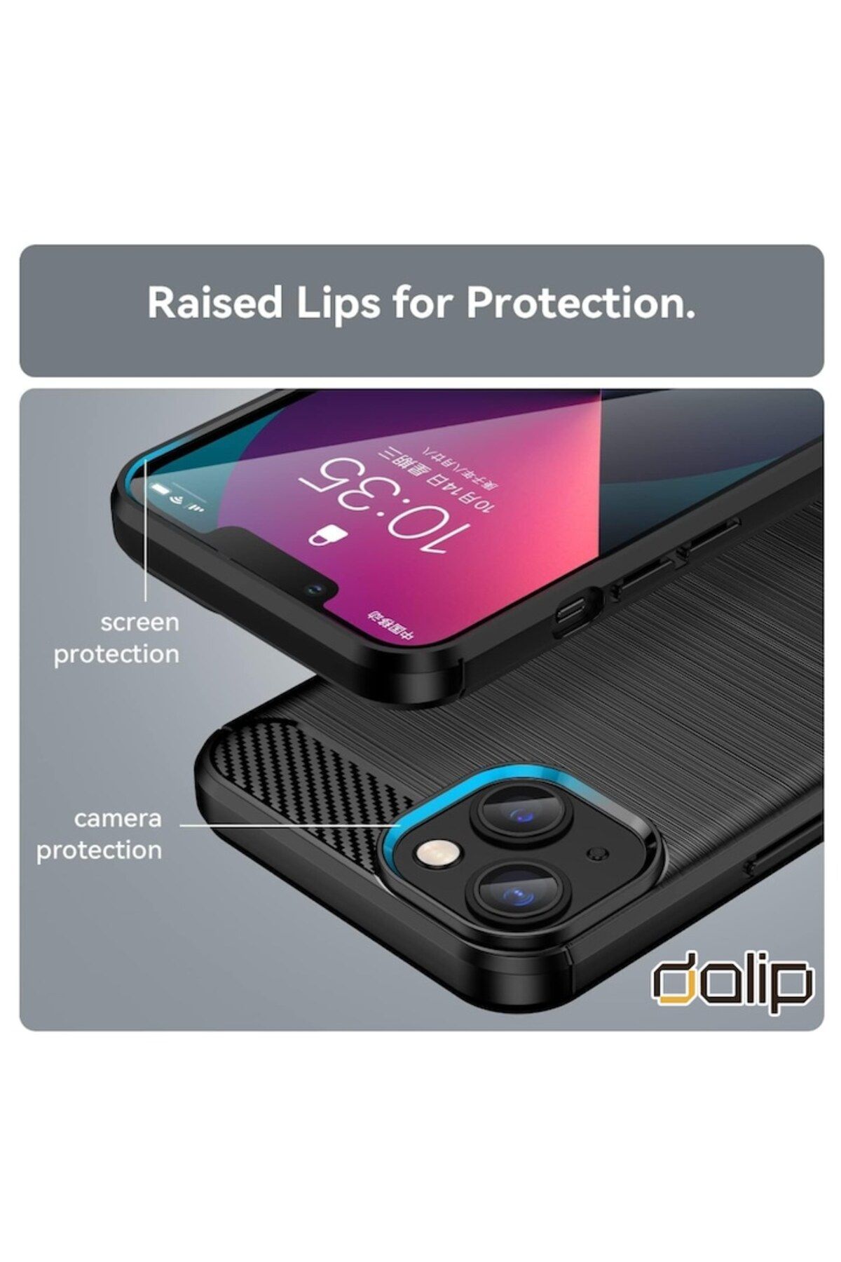 dalip-Husa pentru Samsung S21 Ultra 5, Carbon Fuse, HQ TPU, Negru 3