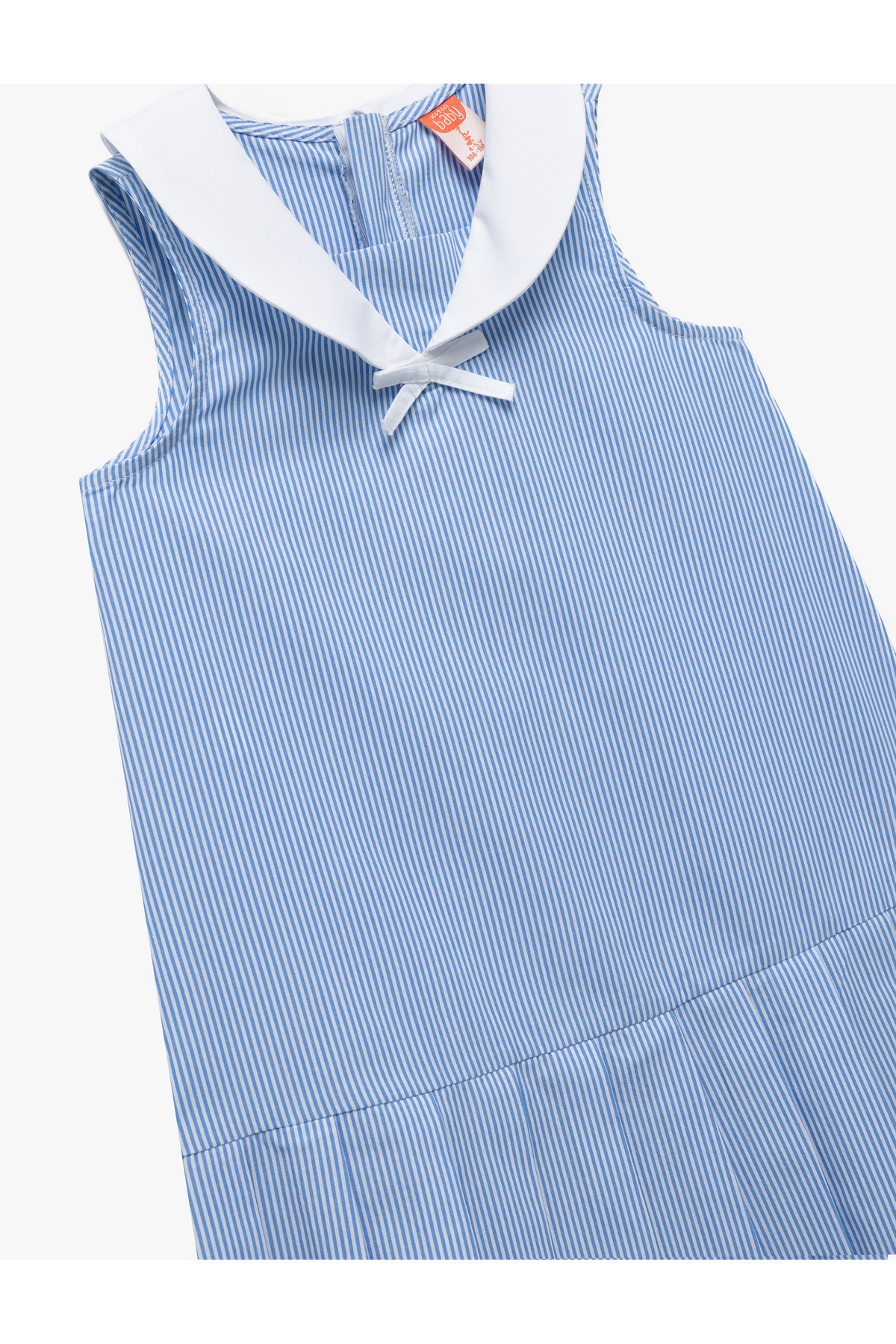 Koton Pamuklu Kolsuz Bebe Yaka A Kesim Çizgili Elbise fotoğrafı 3 (önizleme)