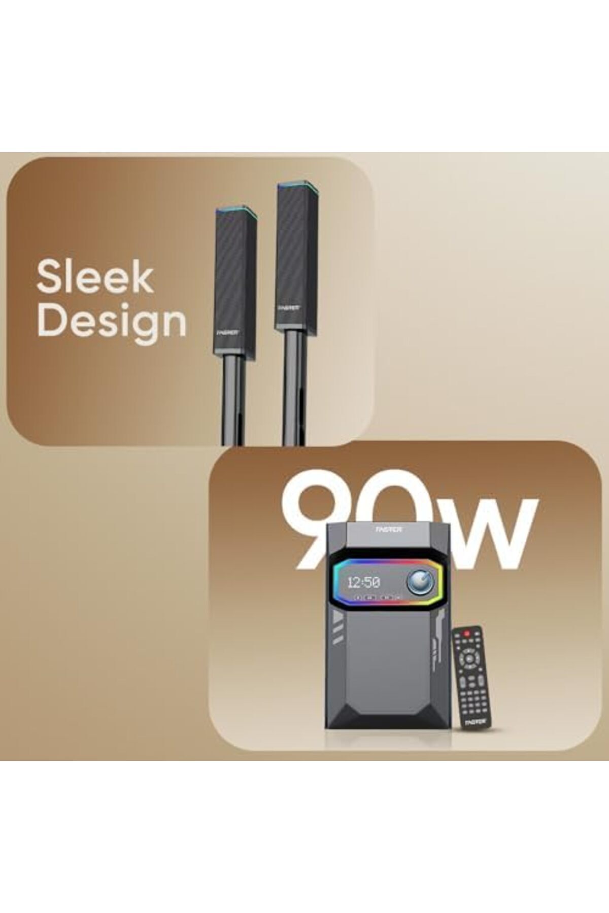 Faster-Wireless Home Theater Soundbar System - Bluetooth, USB Connectivity, Subwoofer & Remote Control 6