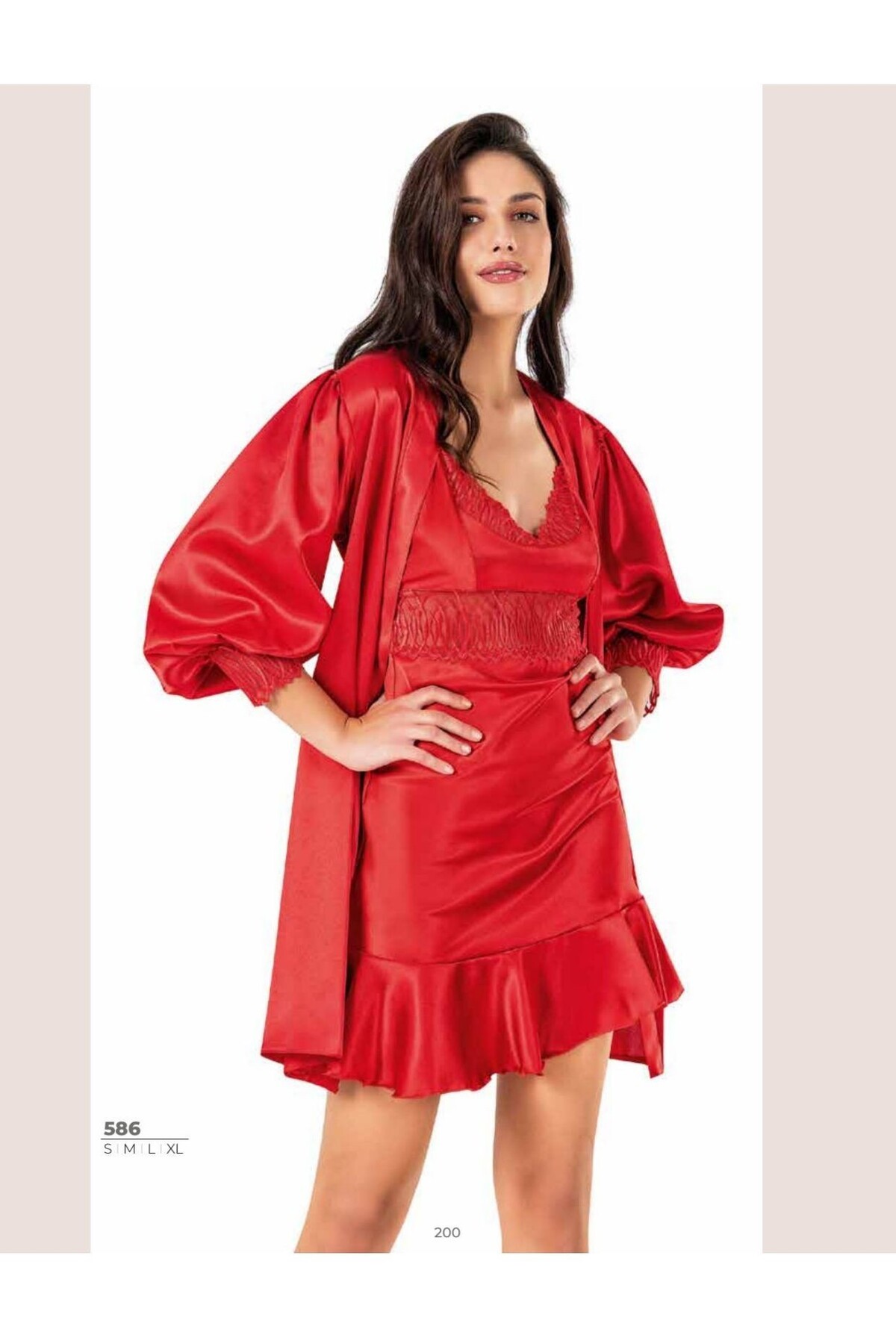 NightLove Kadın Kısa Gecelik Takımı 586 MOONGİRL