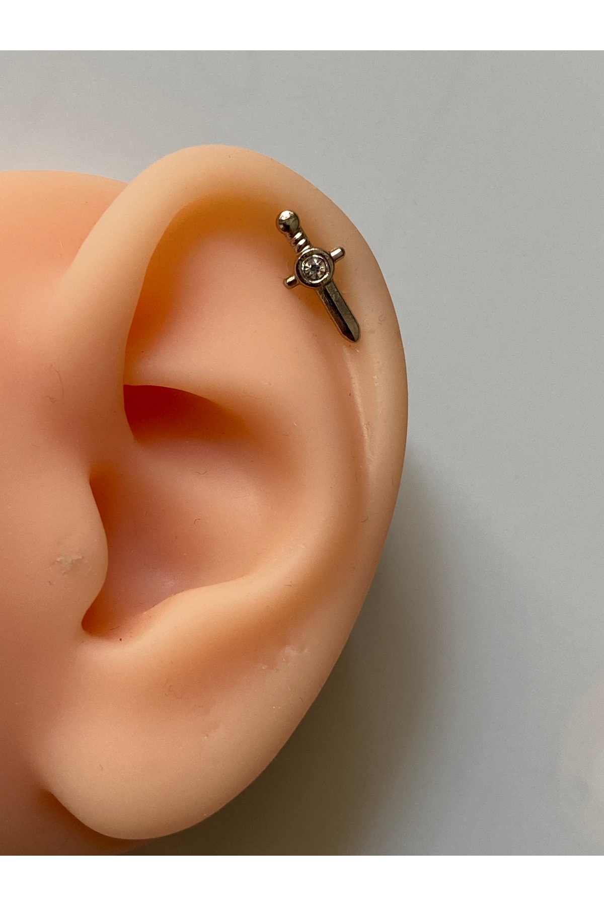 kurukafagift Çelik Gümüş Renk Helix Piercing Hançer Kılıç Figürlü Model ...
