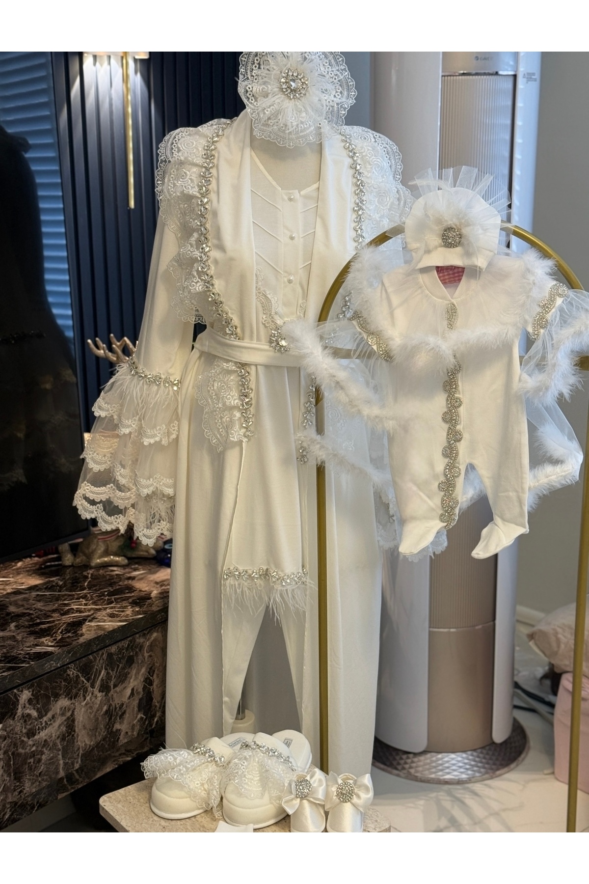 By Serpil Şener Anne bebek Lohusa takımı- Mevlüt kıyafeti- Lohusa seti- Hastane çıkışı fotoğrafı 2 (önizleme)