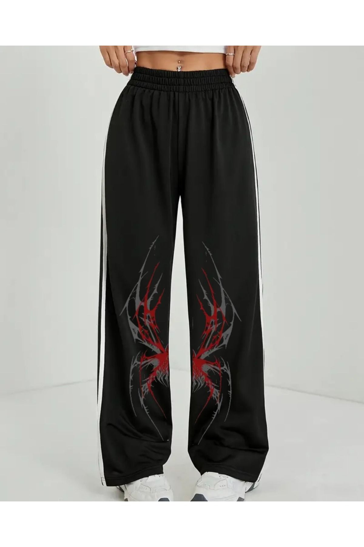 Touz Moda-Spider Web Oversize Elastic Baggy Sweatpants 1