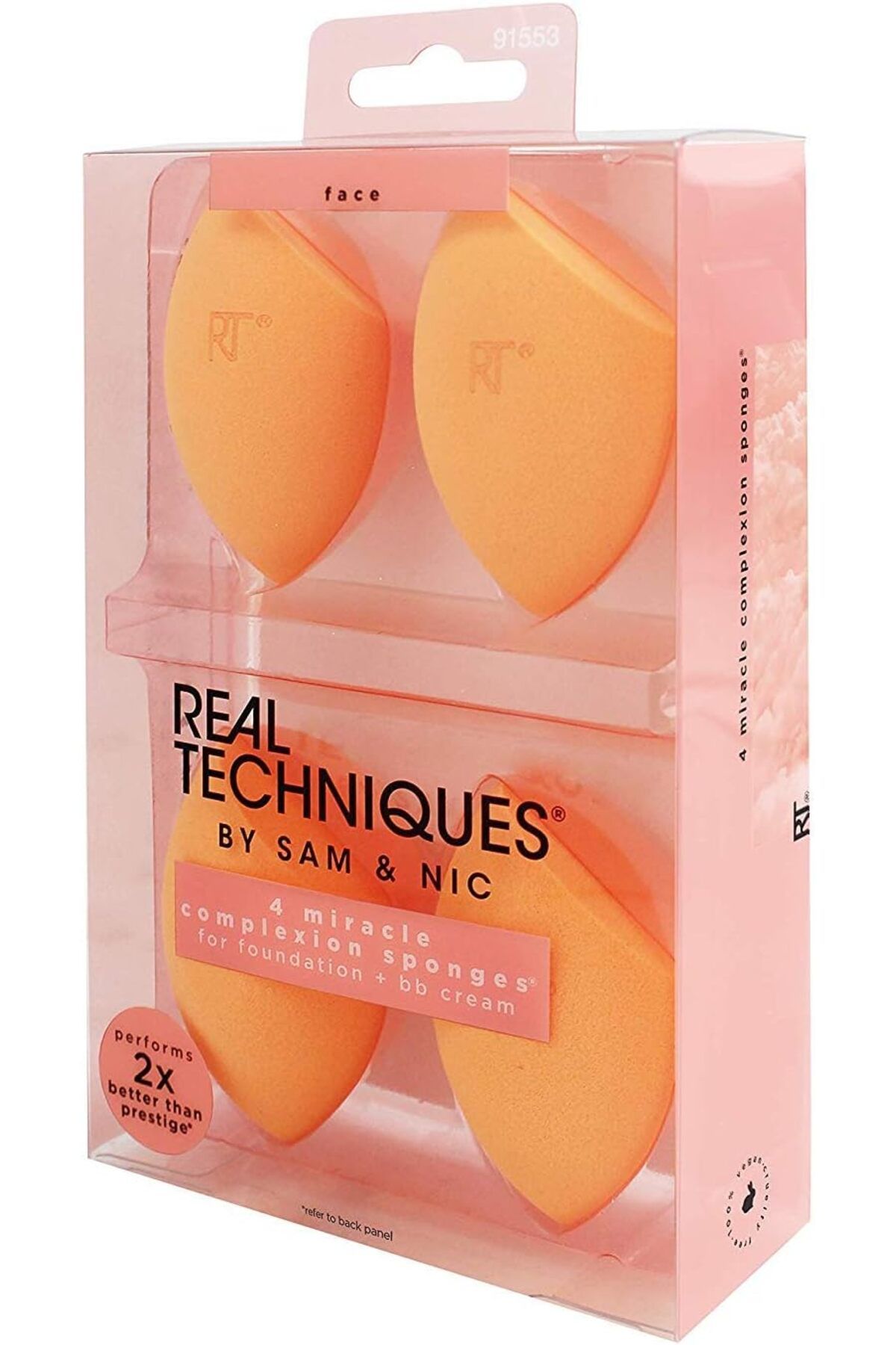 Real Techniques-Real Techniques Miracle Sponge Set - Pack of 4, Orange 3