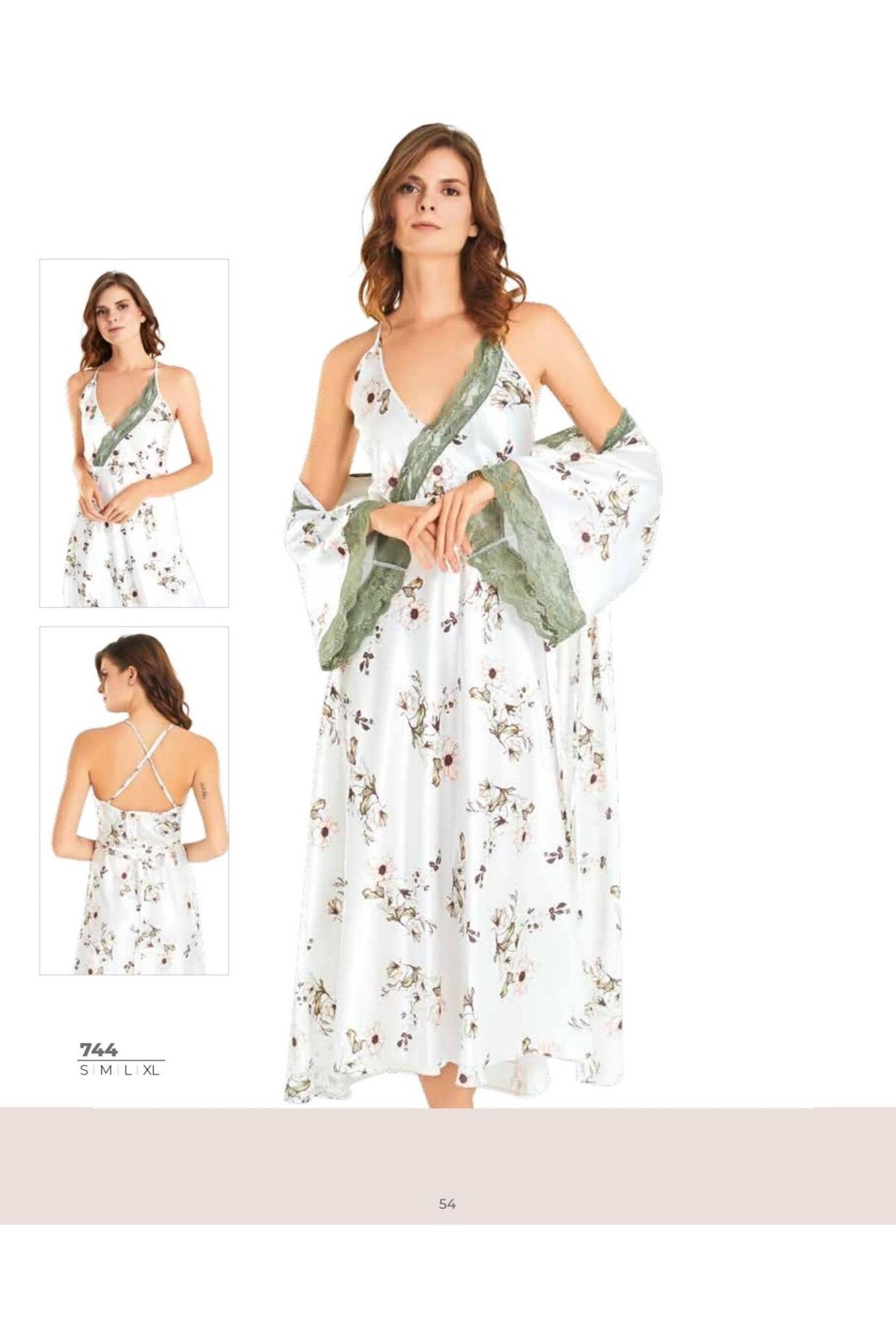 NightLove Kadın Uzun Gecelik Takım 744 MOONGİRL