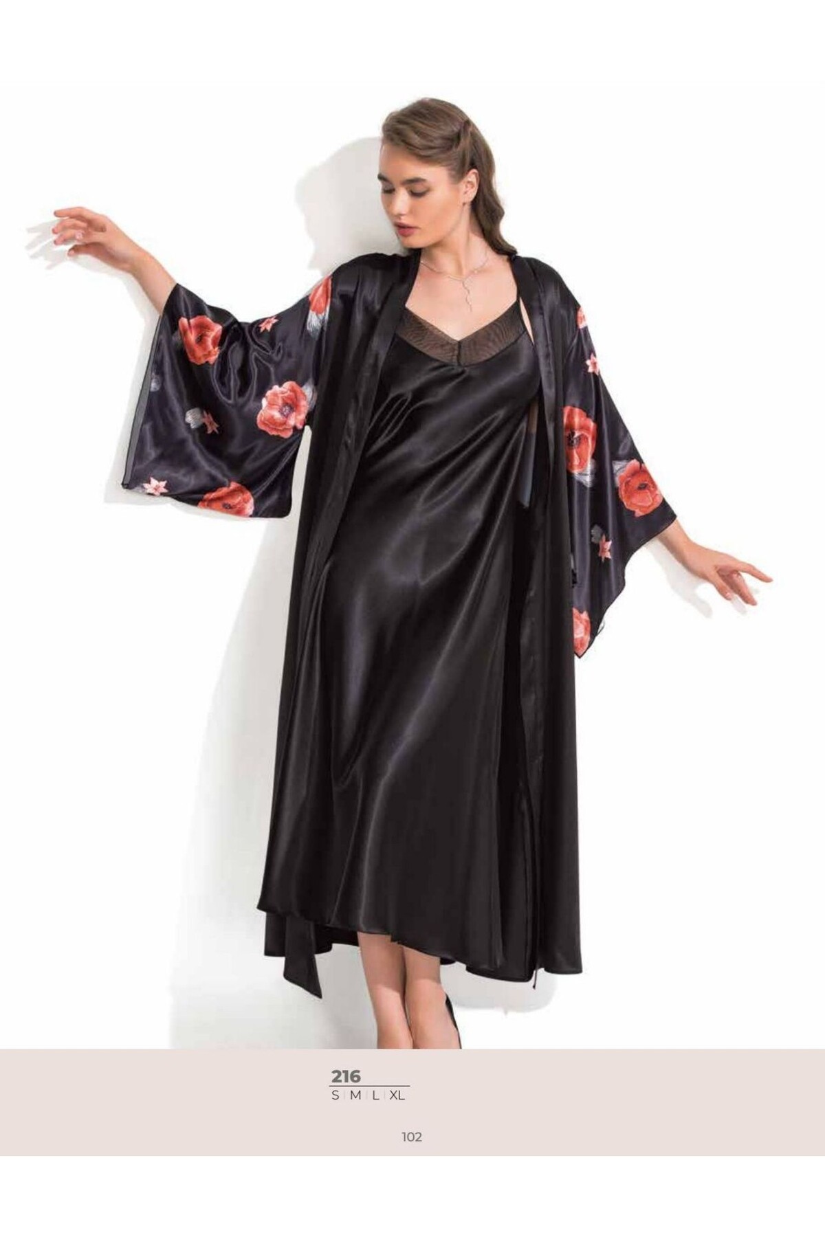 NightLove Kadın Uzun Gecelik Takım 216 MOONGİRL