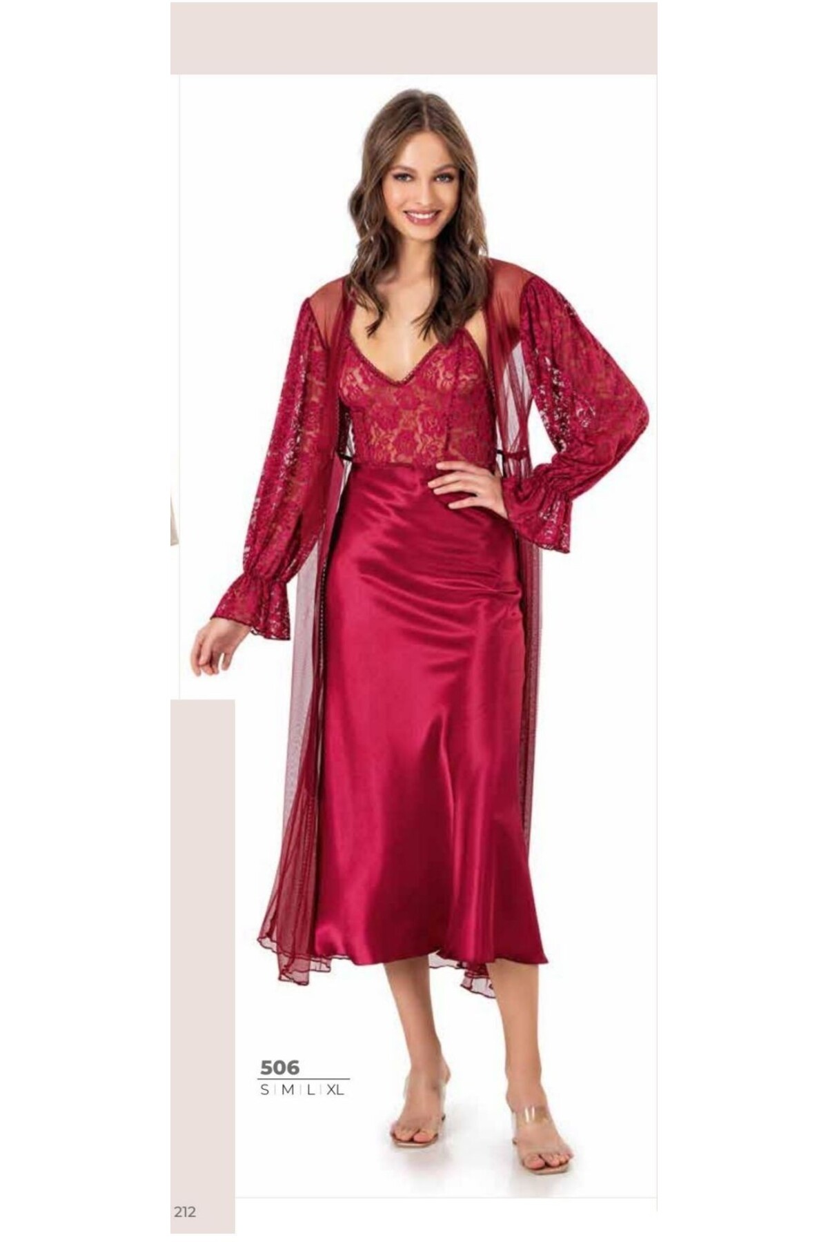 NightLove Kadın Uzun Gecelik Takım 506 MOONGİRL