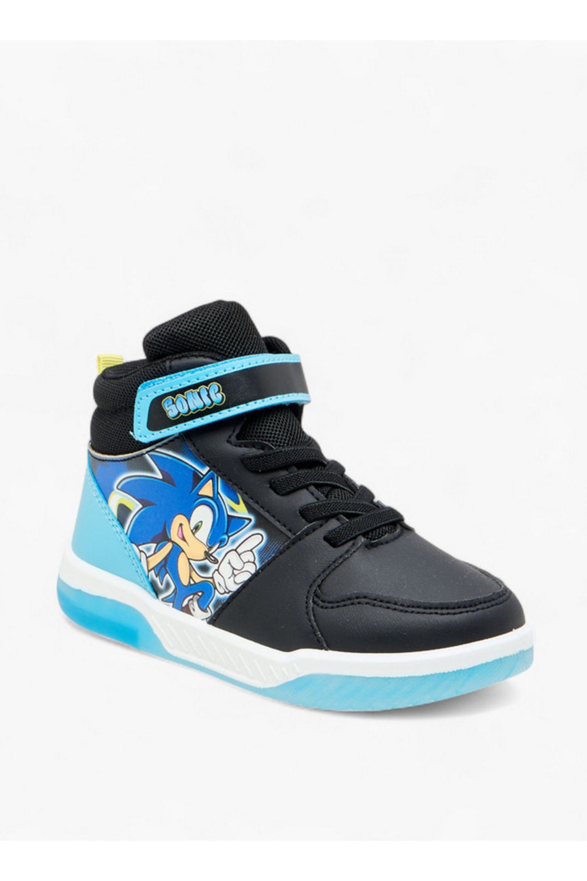Sonic-the Hedgehog Print High Top Light-Up Sneakers with Hook and Loop Closure 2