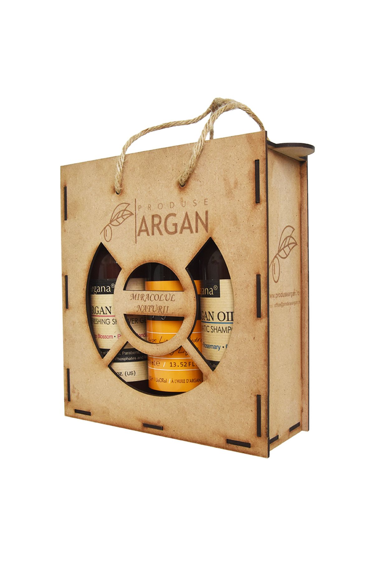AZBANE -CASABLANCA - MAROC-Set Cadou Rustic Sampon Argana 400 ml, Sapun Lichid Arganine 400 ml, Gel De Dus Argana 400 ml 1