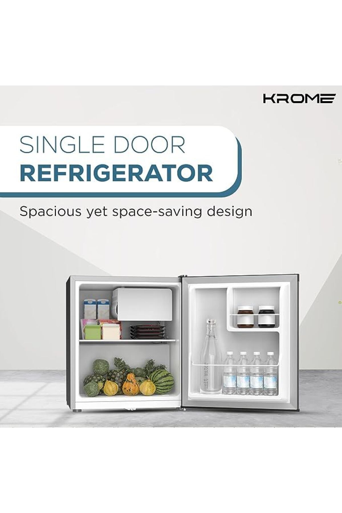 Krome-60L Single Door Refrigerator | Energy Class A+ | Ideal for Small Spaces | KR-RDC60H 3