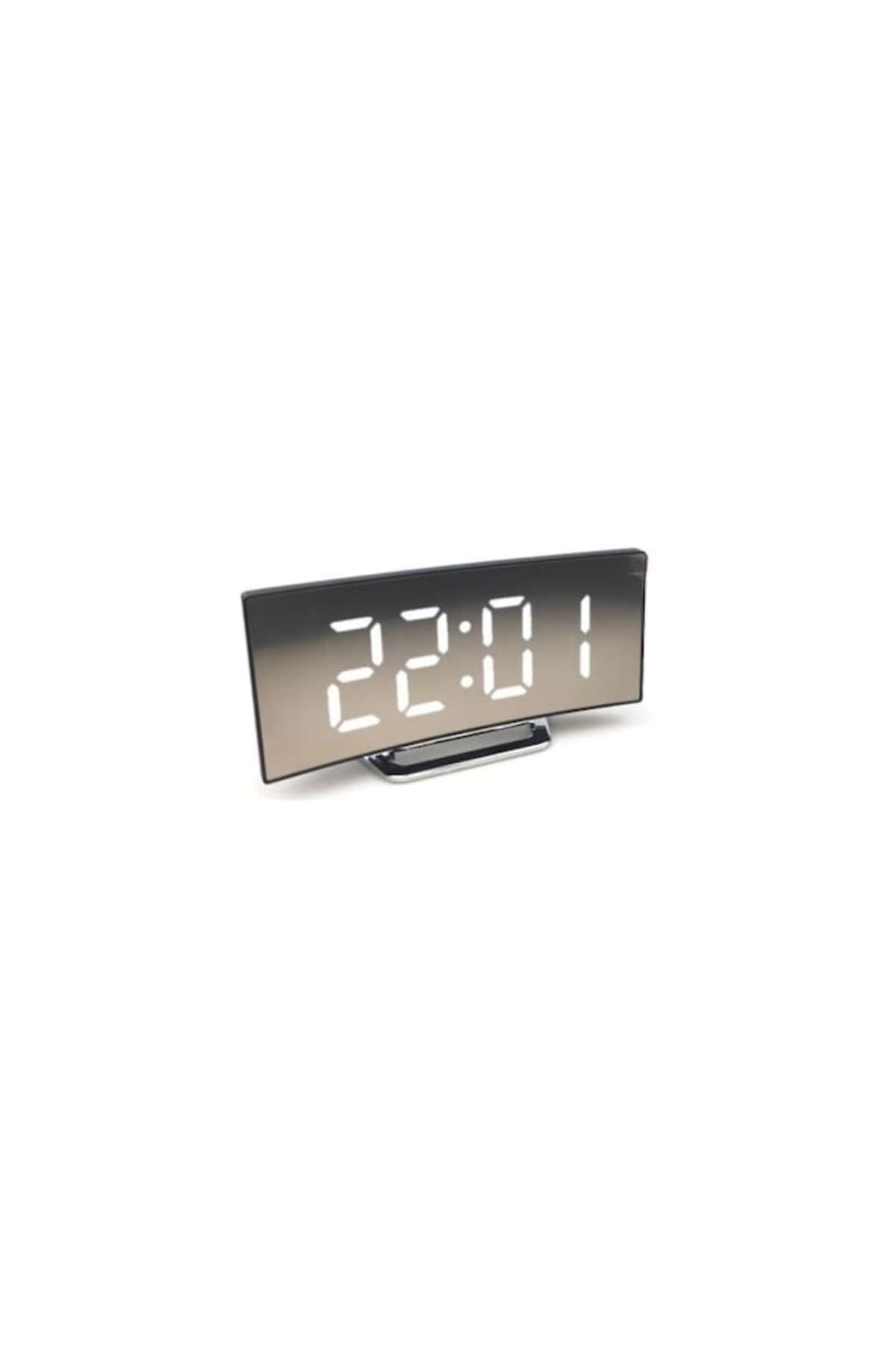 longziming-Digital decorative clock with curved screen, longziming, night mode, mirror surface, 30x10cm 3