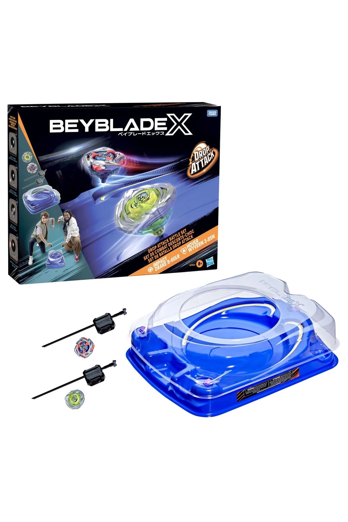 BEYBLADE-X SET DE LUPTA DROP ATACK IMPACT DRAKE 9-60LR SI HOVER WYVERN 3-85N 9