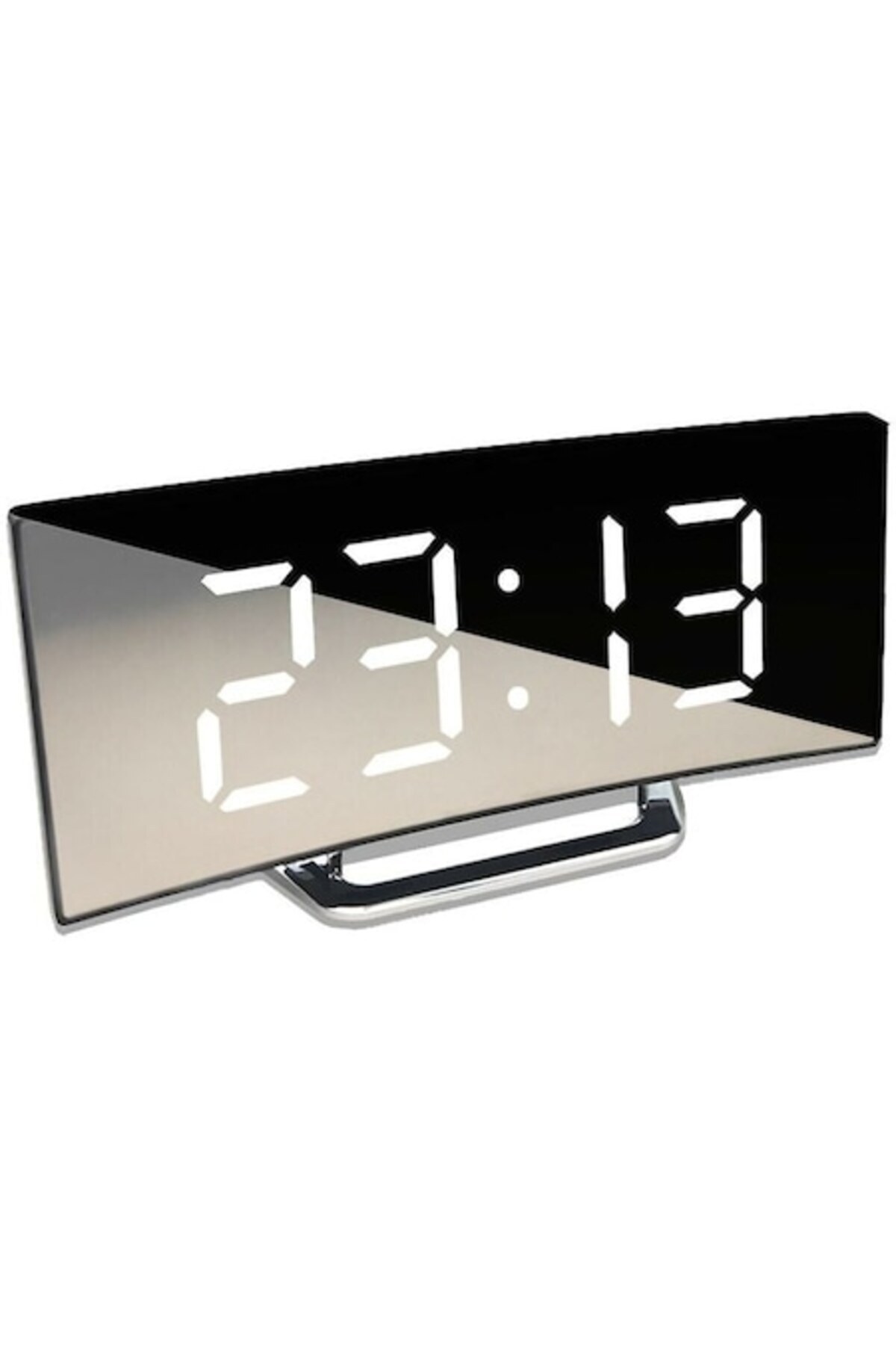 longziming-Digital decorative clock with curved screen, longziming, night mode, mirror surface, 30x10cm 1