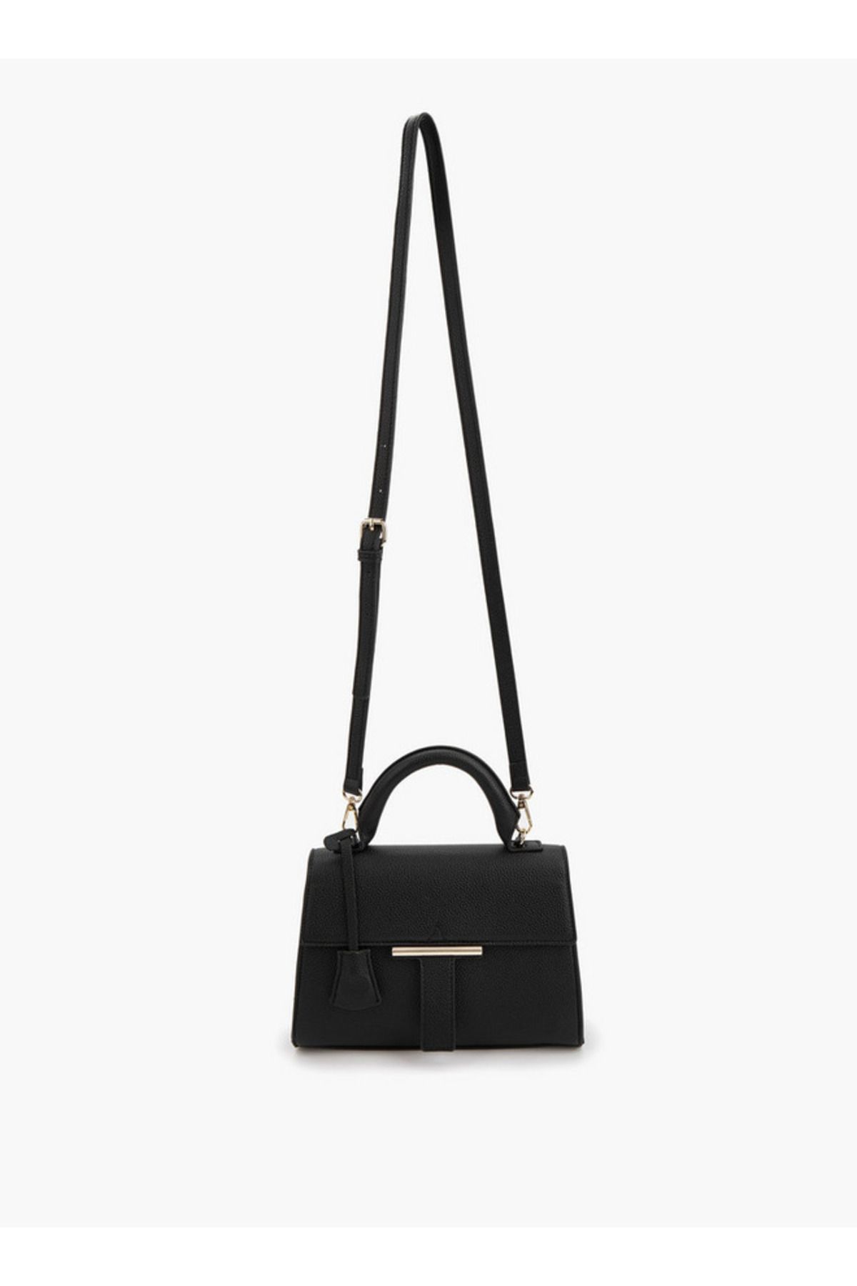Flora Bella by Shoexpress-Solid Satchel Bag with Detachable Strap and Flap Closure 6