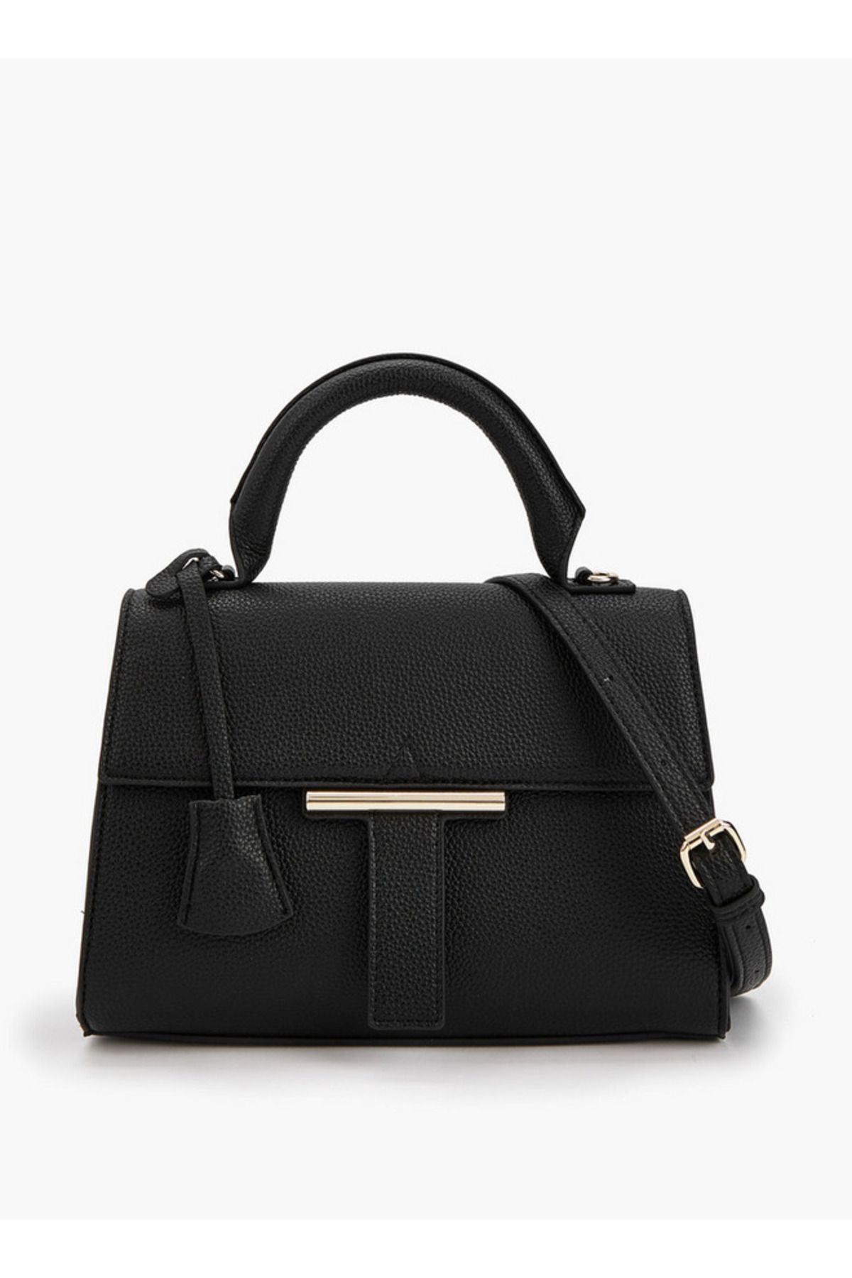 Flora Bella by Shoexpress-Solid Satchel Bag with Detachable Strap and Flap Closure 1