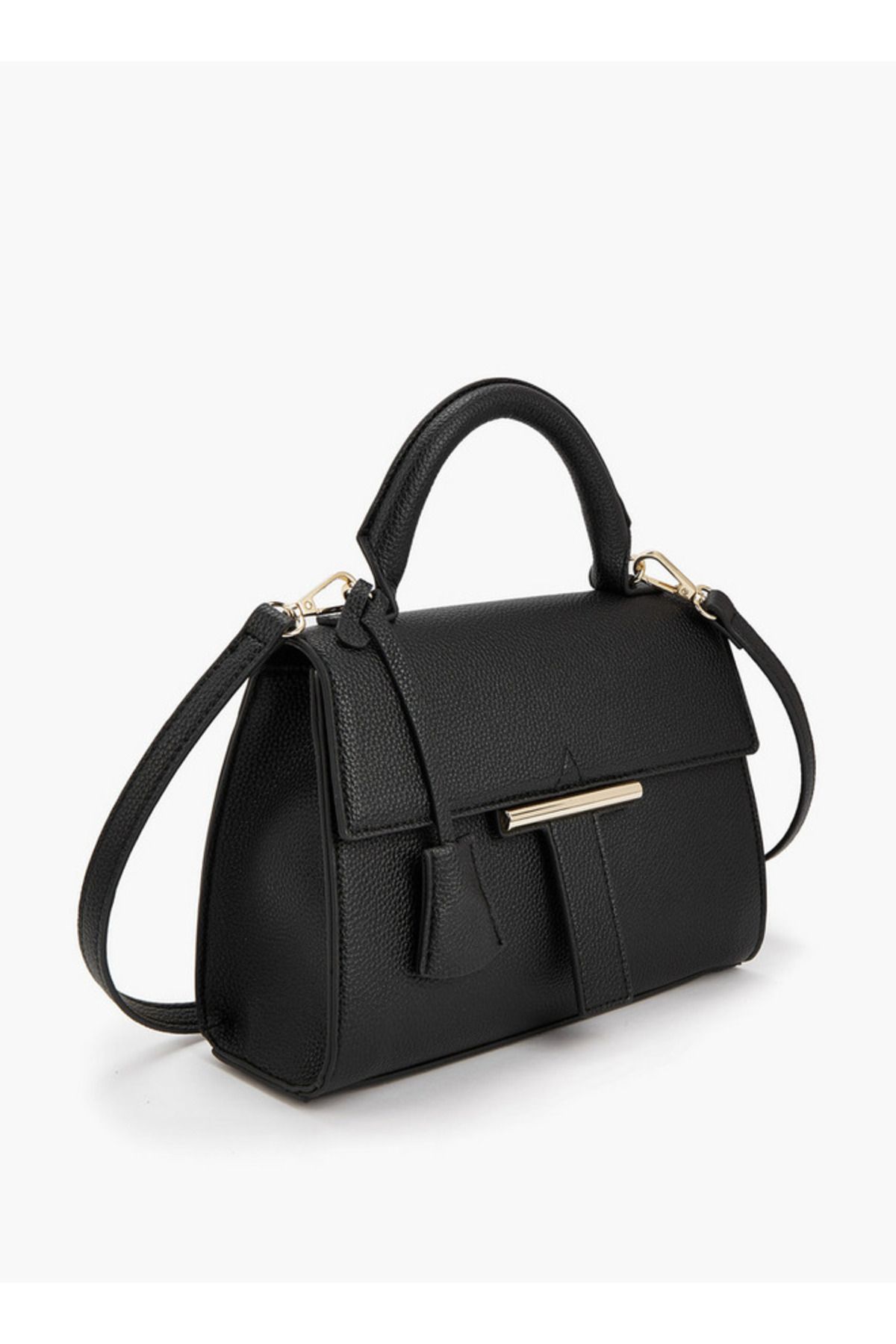 Flora Bella by Shoexpress-Solid Satchel Bag with Detachable Strap and Flap Closure 3