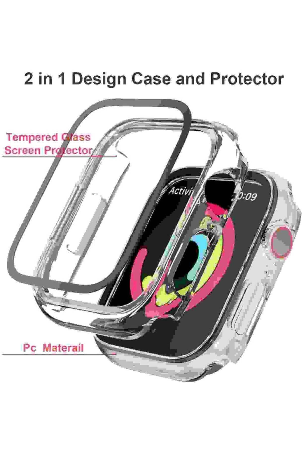 Spon-Ultra Clear Full Coverage Apple Watch Protection with 45mm Tough Screen Protector 2