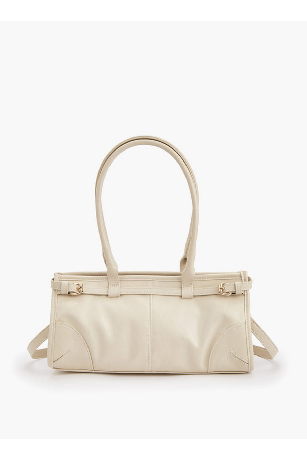 Flora Bella by Shoexpress-Solid Double Handle Shoulder Bag with Detachable Strap 2