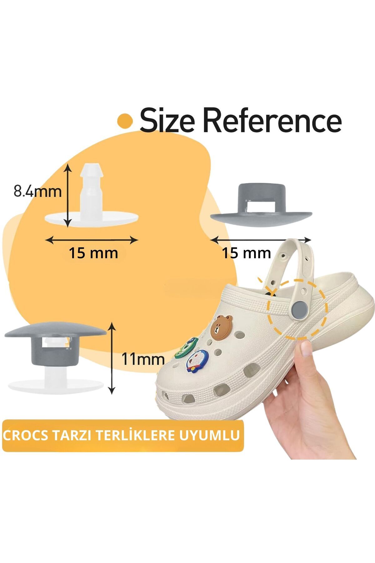 ipekbazaar-8 Pcs Belted Slipper Rivet, (for 2 Pairs of Slippers) Durable Plastic Snap-On Slipper Belt Clip 2