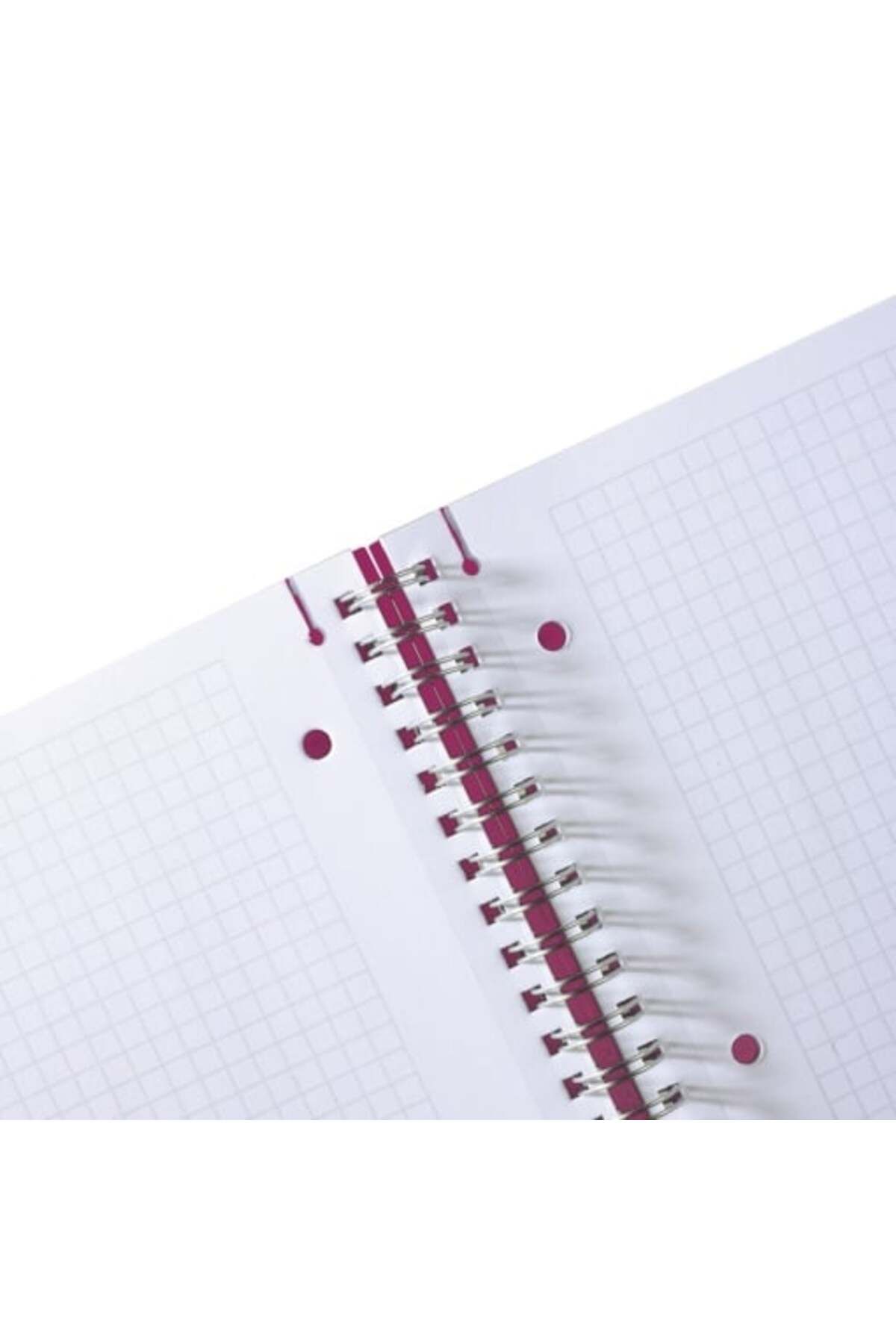 Herlitz-Caiet spiralat EOTG A4, culoare fuchsia, material PP, 80 de coli, format grilă, bandă elastică 2