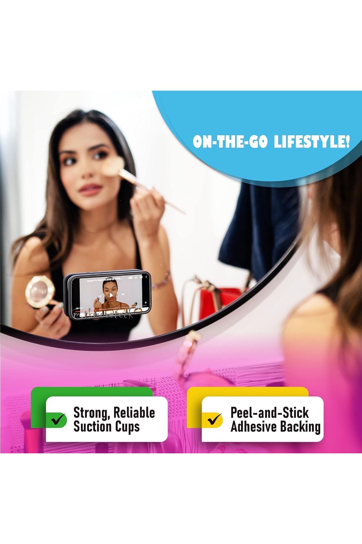 m.tk moveteck-High Quality Compatible with All Devices and Surfaces Vacuum Phone Holder Mirror Wall Sticking to Glass 2