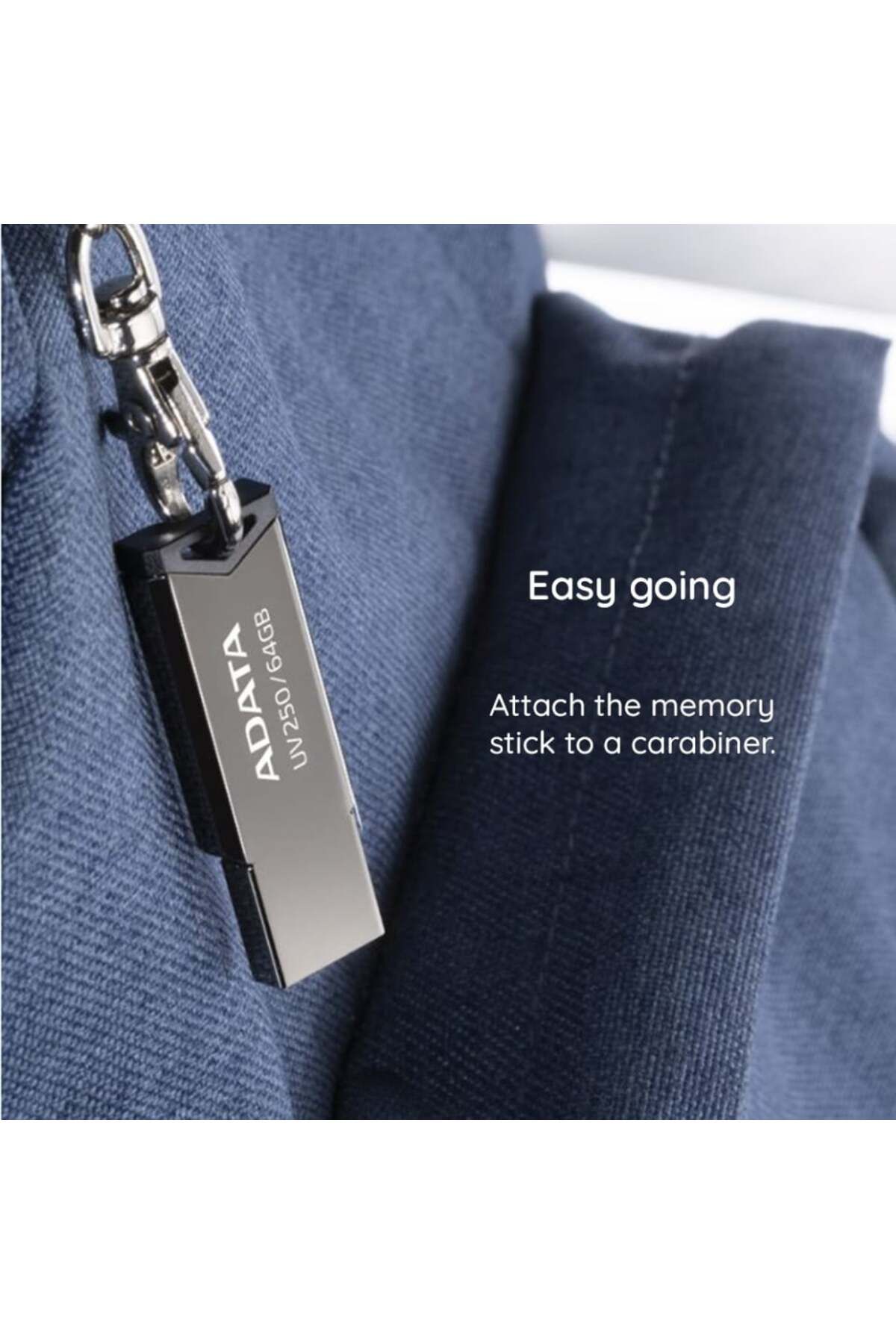 Adata-UV250 USB Stick, 64G, USB 2.0, Metallic Design, Grey 5