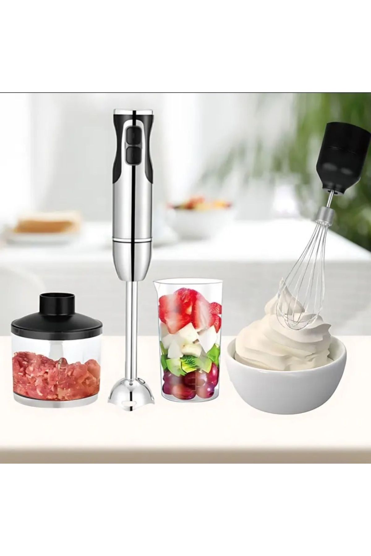 divendi-ro-Blender RAF R3006, 1600W, recipient de 500ml, bol și blender de 600ml, 2 viteze, 38,7cm, negru-argintiu 7