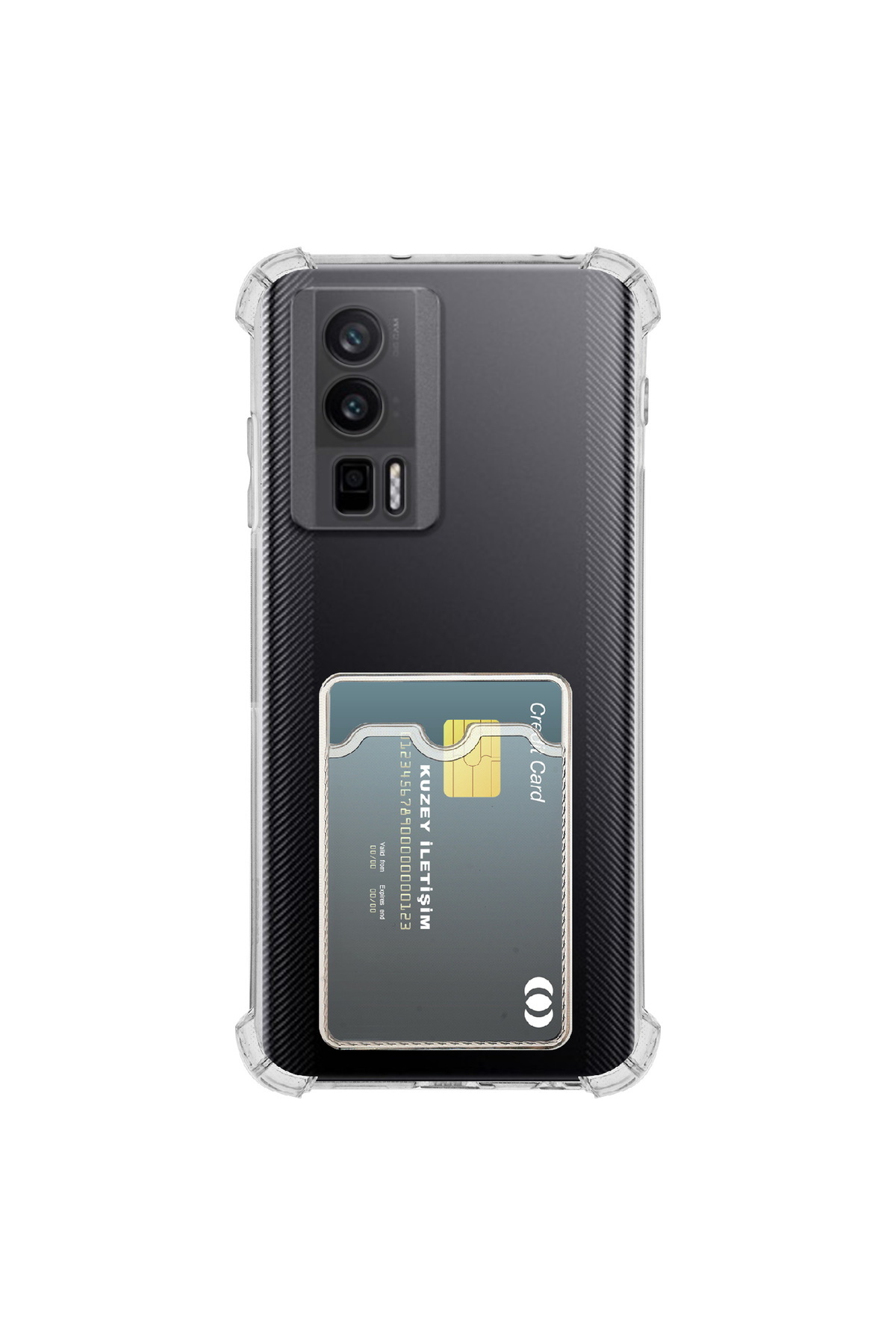 Xiaomi Poco F5 Pro Kapak ile Uyumlu Kartlıklı Darbe Emici Özellikli Şeffaf Silikon Kılıf