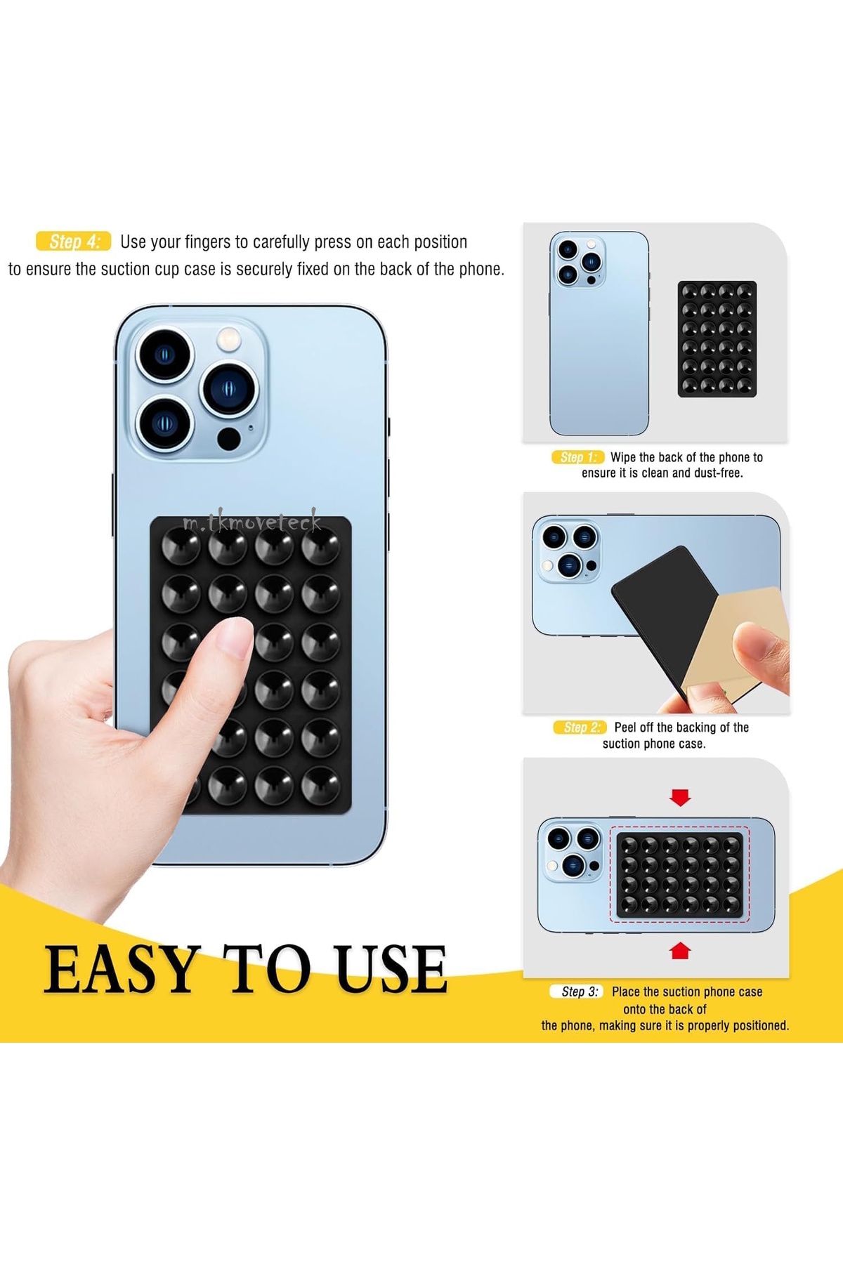 m.tk moveteck-High Quality Compatible with All Devices and Surfaces Vacuum Phone Holder Mirror Wall Sticking to Glass 3