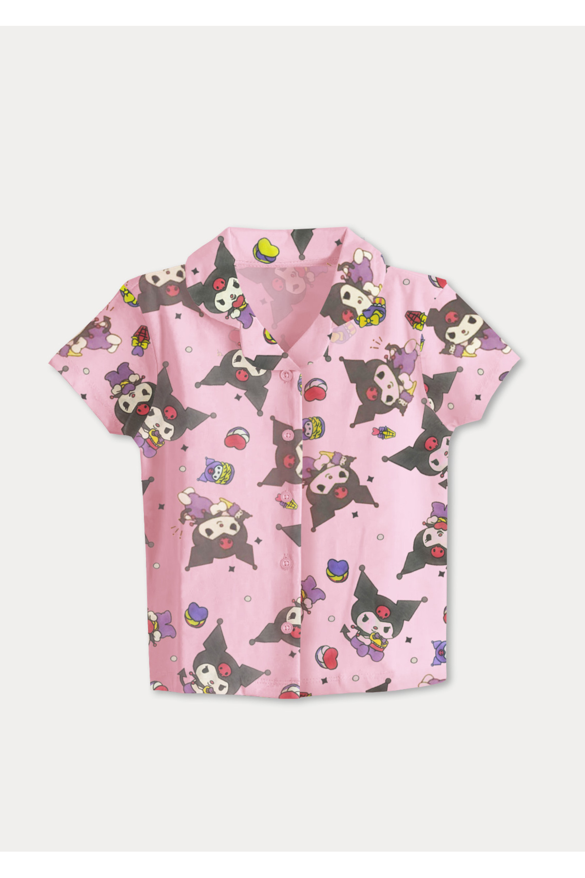 DFN Kids 4,5,6,7,8,9,10 Yaş Kız Çocuk Yazlık Pijama Alt-Üst 3 Takım fotoğrafı 6 (önizleme)