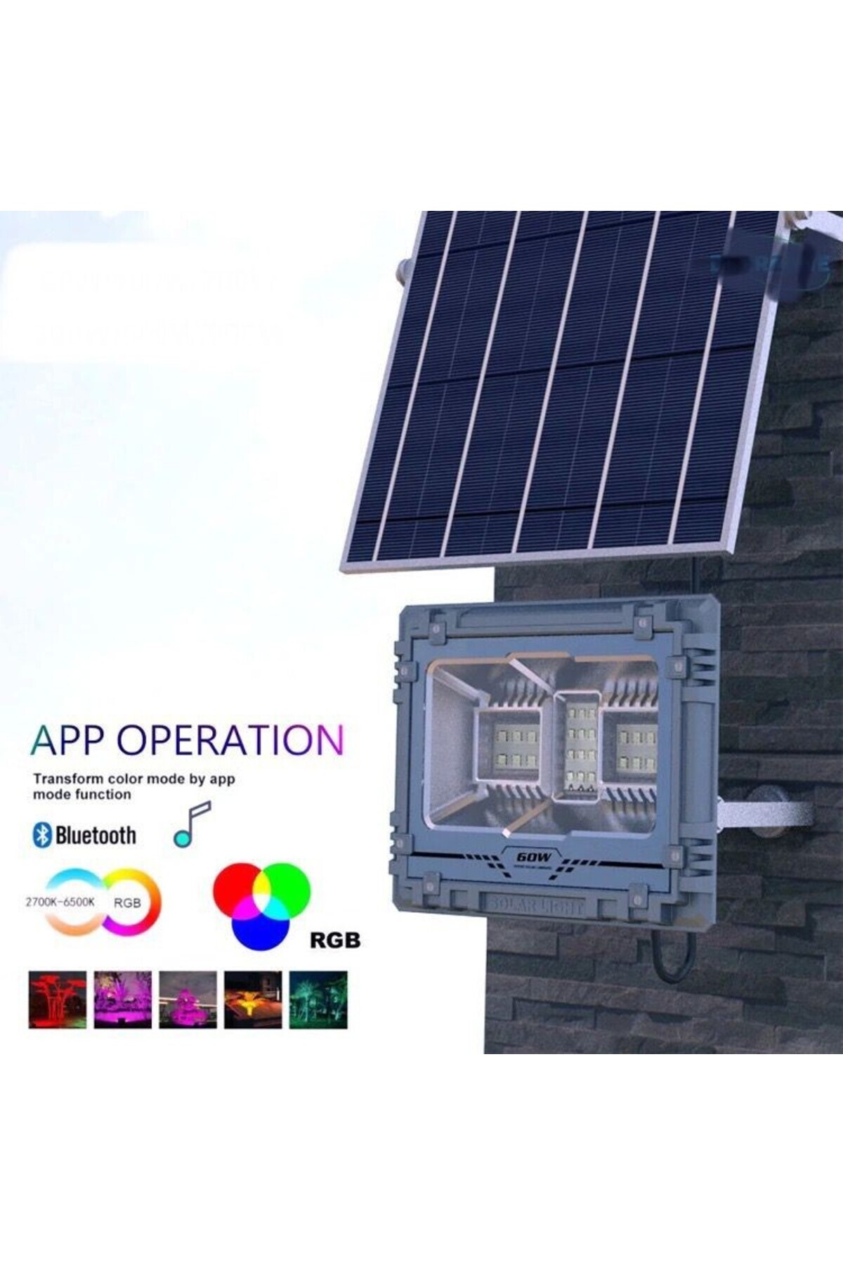 Tescomak-Solar RGB LED projector, with speaker and control via app and remote control 60W 8