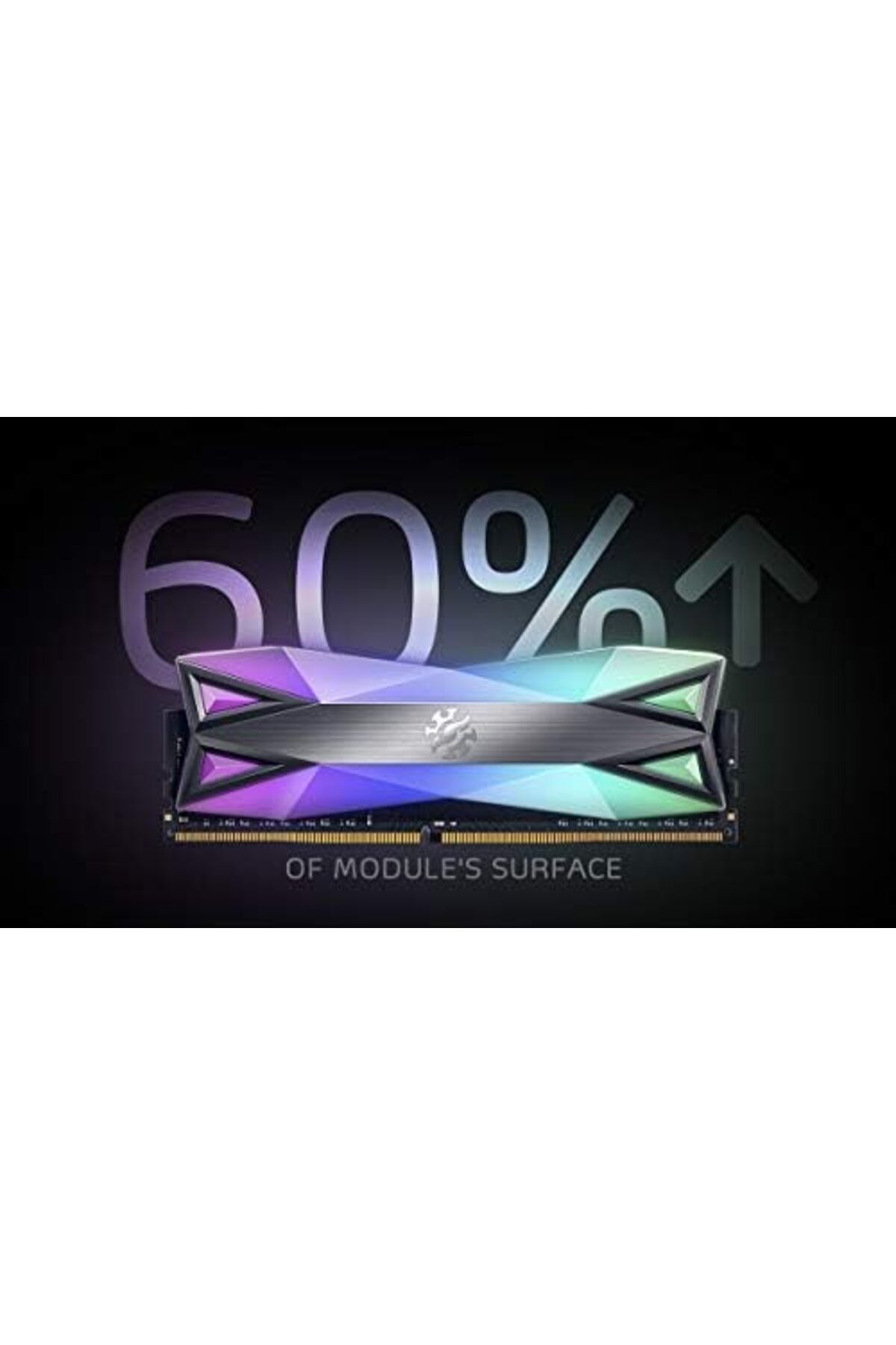 XPG-Desktop Computer Memory DDR4 D60G 16GB 2x8 with RGB Lighting 3600MHz PC4-28800 CL18-22-22 6