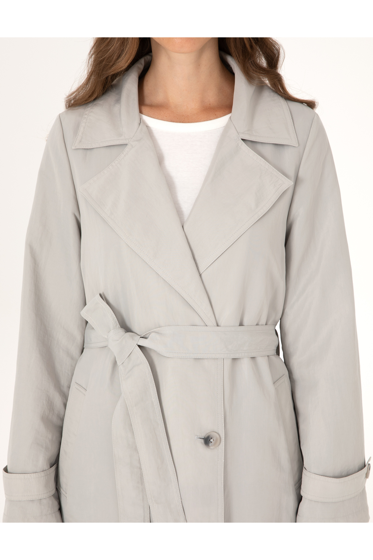 Pierre Cardin Gri Regular Fit Trençkot 50300847-VR024 görsel 7