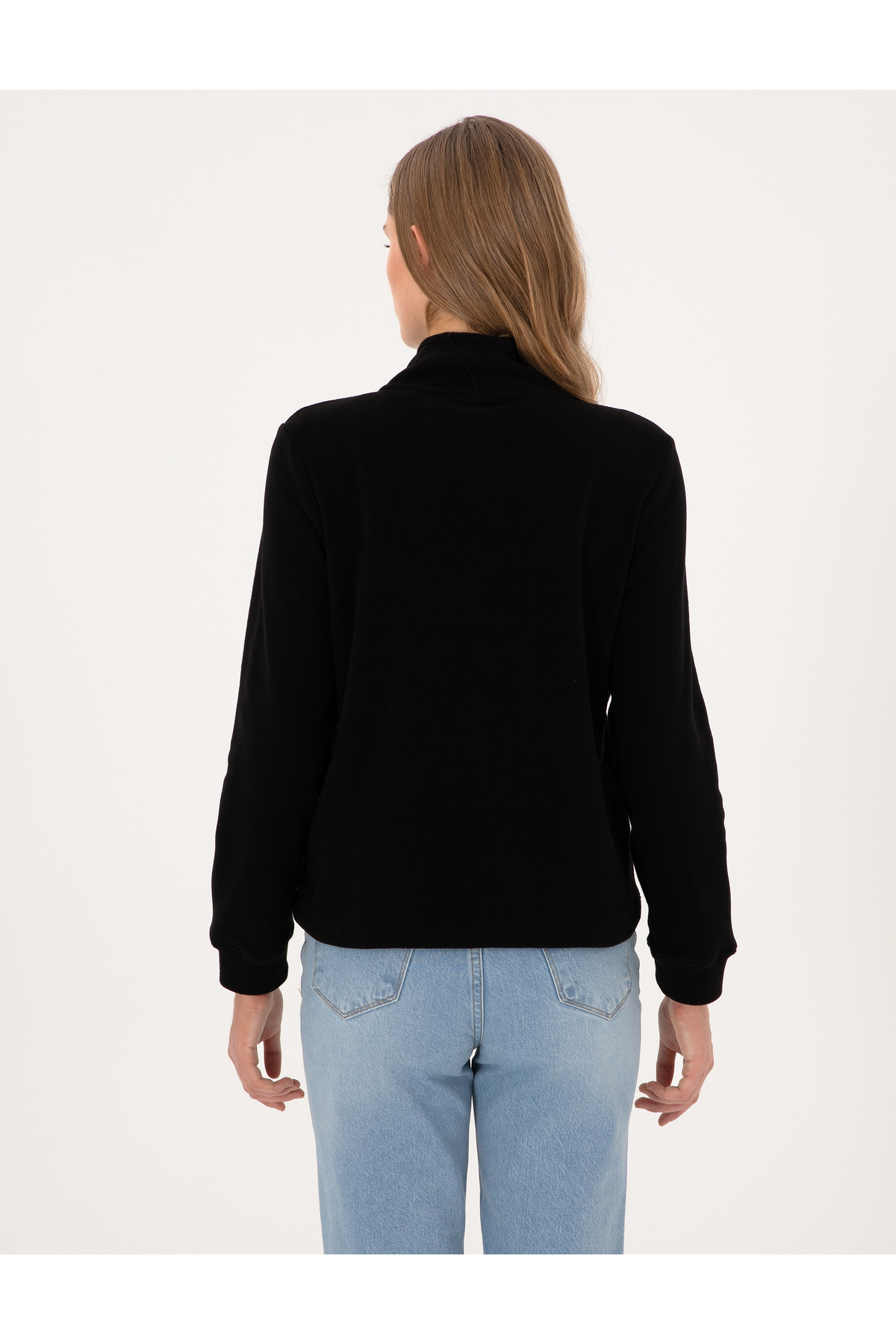 Pierre Cardin  Siyah Comfort Fit Fermuarlı Polar Sweatshirt 50316333-VR046 - Görsel 5