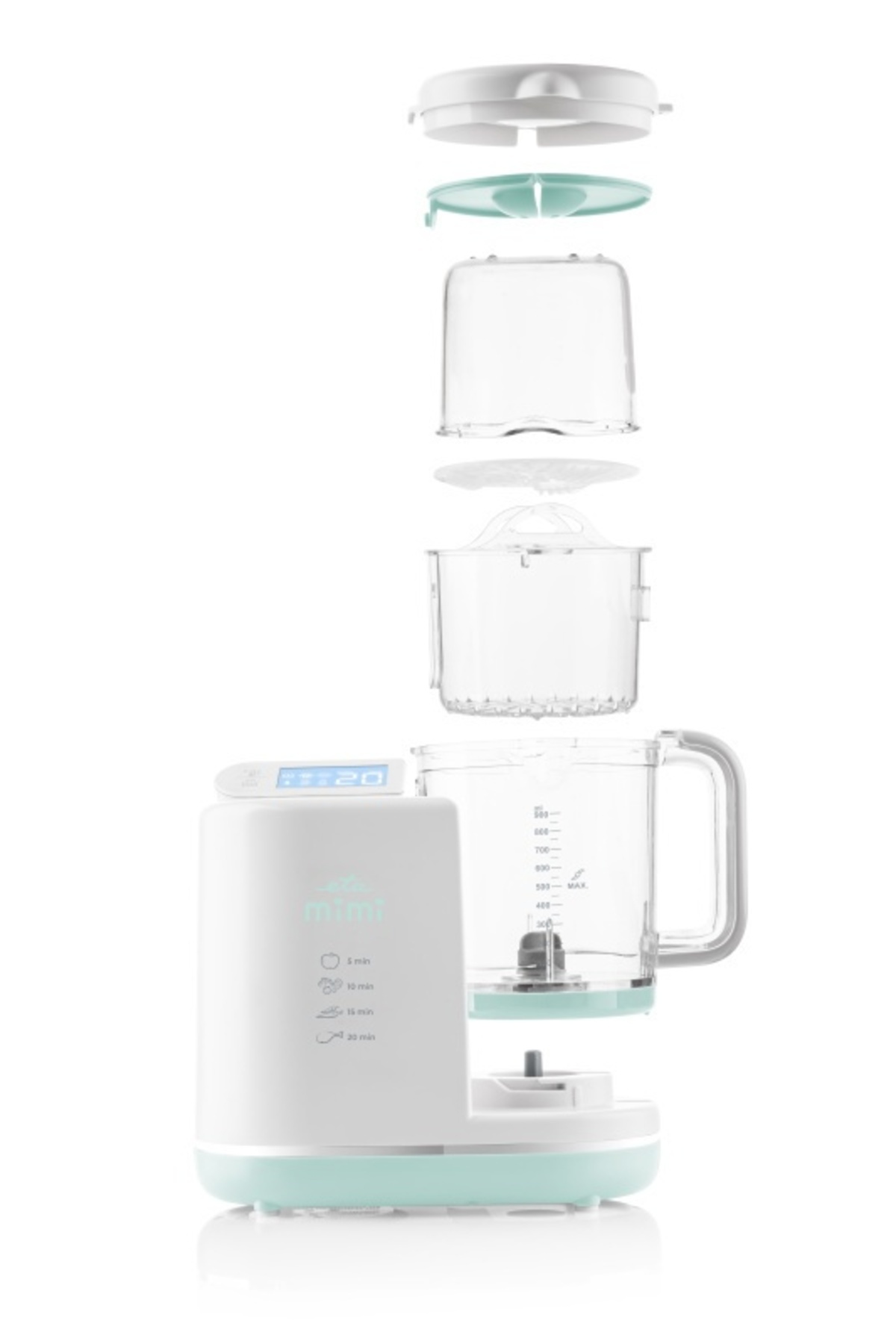ETA-6 in 1 baby steamer MIMI 4306 90000, 700 W, 2 speed settings, 0.9 liters, BPA-free tritan, LCD 3
