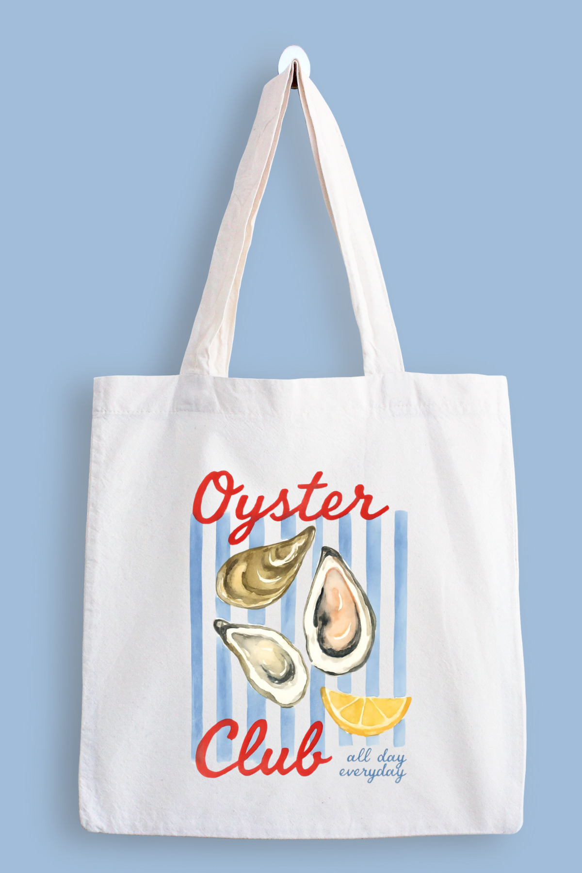 designedfy  Oyster Club Su Geçirmez Baskılı Bez Çanta, Tote Bag
