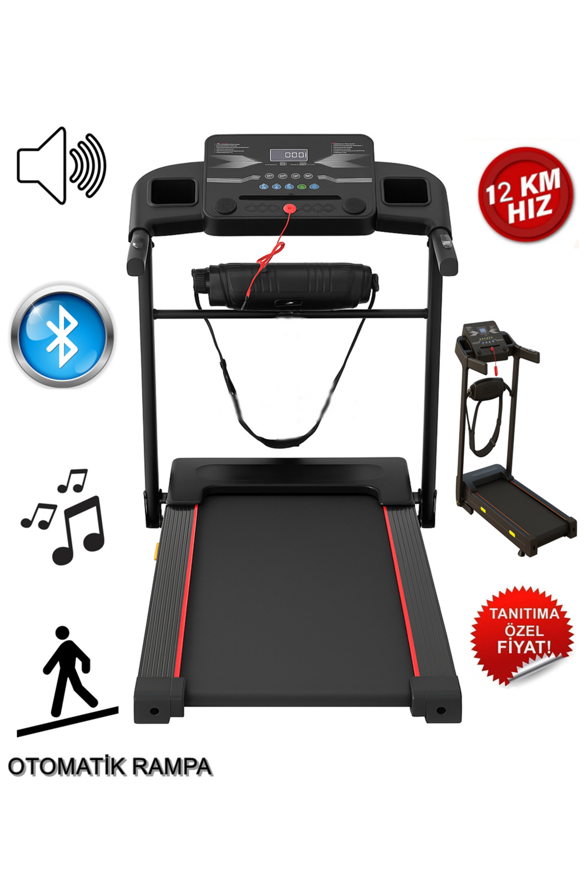 Havana KB-700 Titreşimli Dijital Ekranlı Koşu Bandı Bluetootlu Eğimli 2hp 12km Koşu Egzersiz Bandı Katlanır