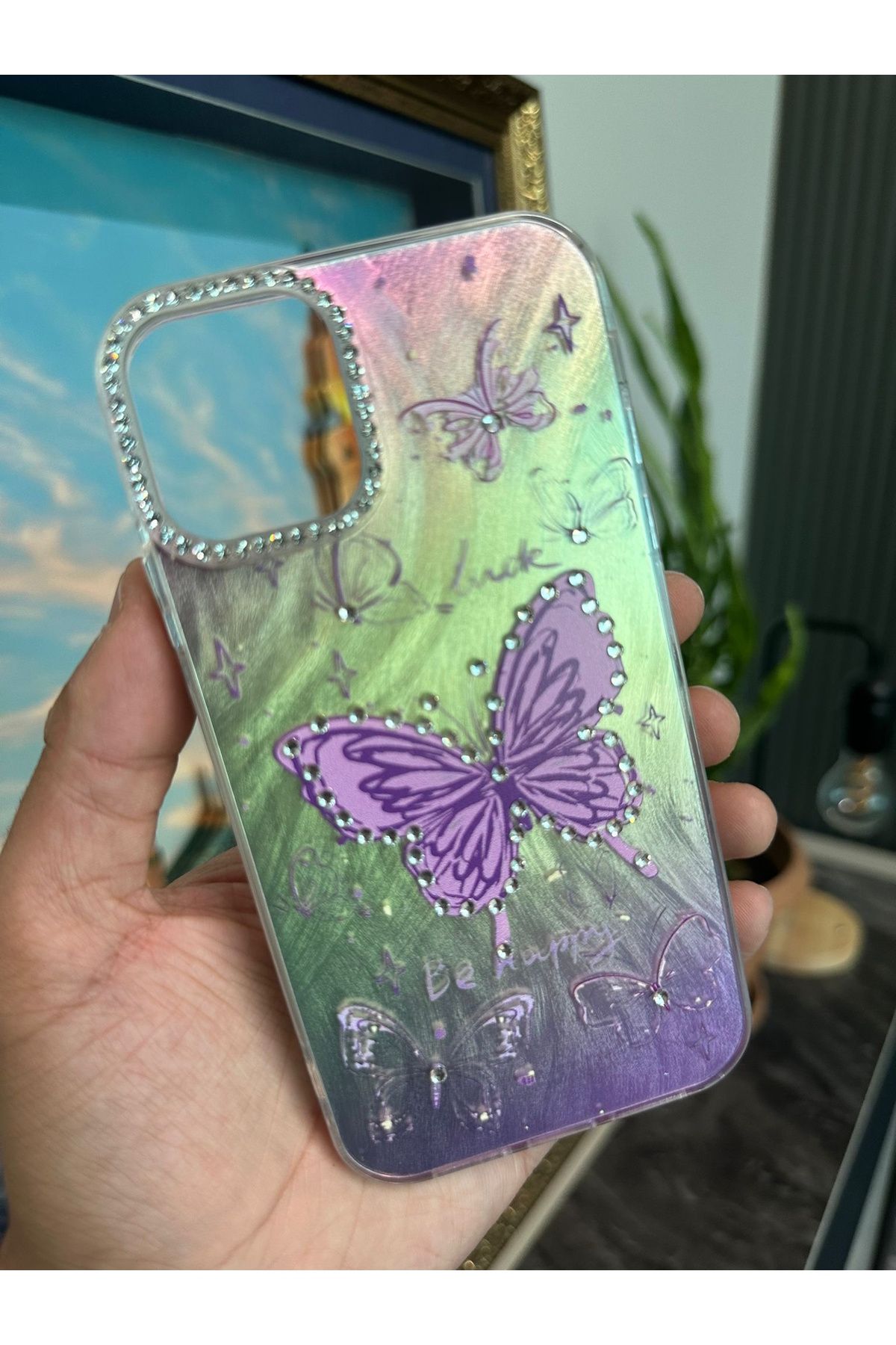 m.tk moveteck-iPhone 11 Case Camera Frame Stone Back Hologram 3D Pattern Color Reflection Figure Cover 2